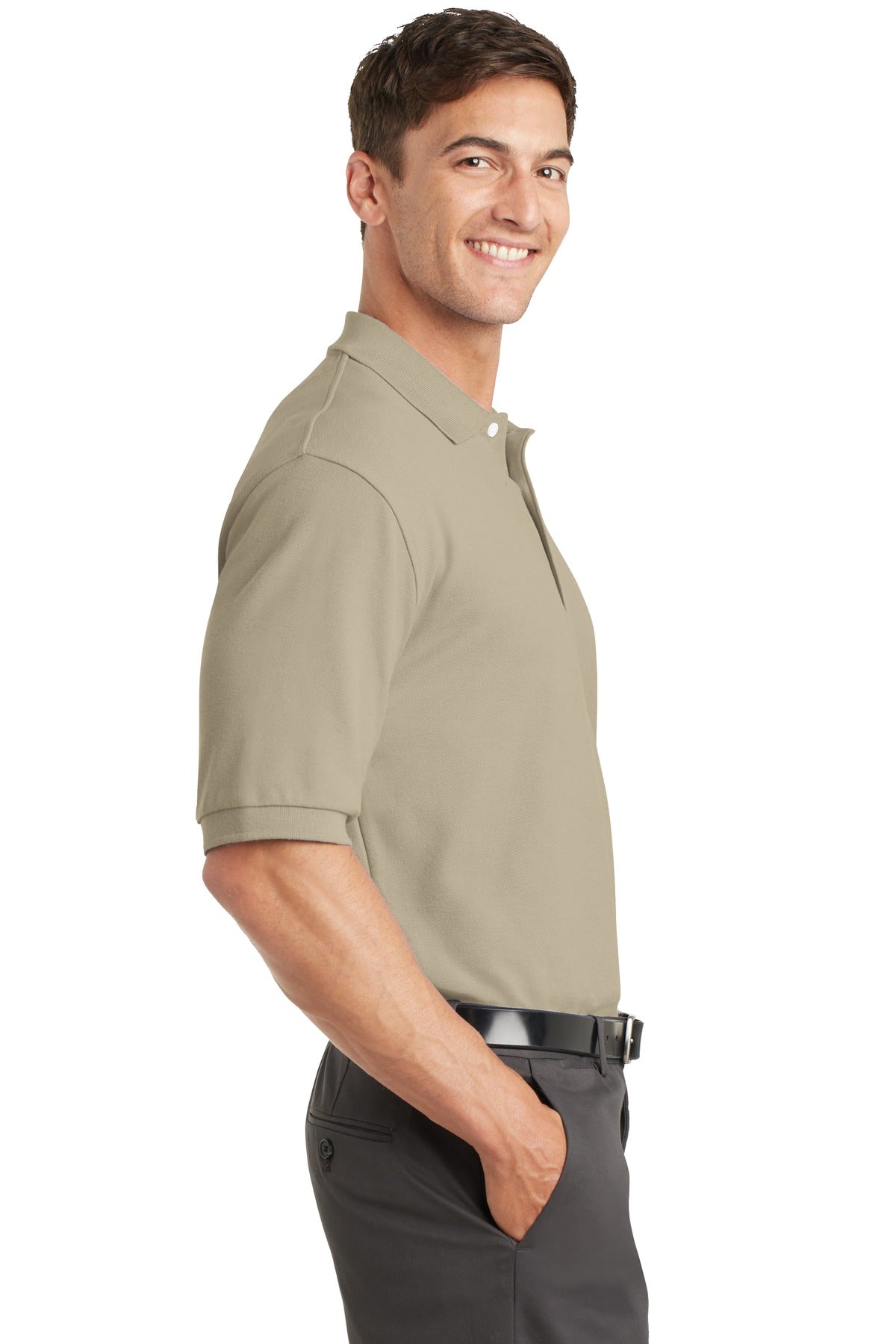 DISCONTINUED Port Authority 100% Pima Cotton Polo. K448 - Stone - side