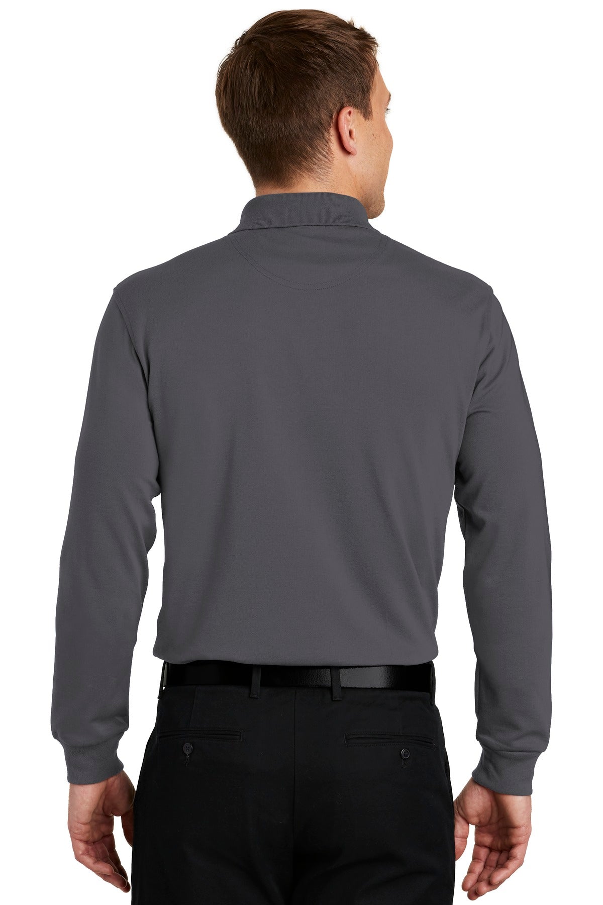 Port Authority Rapid Dry Long Sleeve Polo. K455LS - Charcoal - back