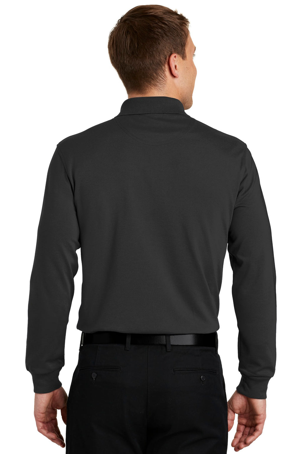 Port Authority Rapid Dry Long Sleeve Polo. K455LS - Jet Black - back