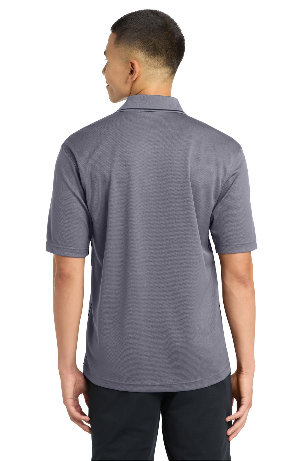 DISCONTINUED Sport-Tek Dri-Mesh Polo with Tipped Collar and Piping. K467 - Steel/ Black - back