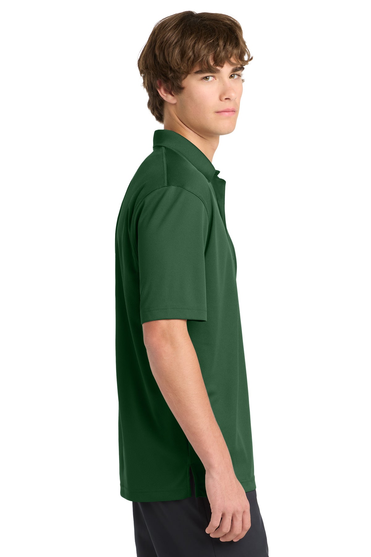 Sport-Tek Dri-Mesh Polo. K469 - Forest Green - side