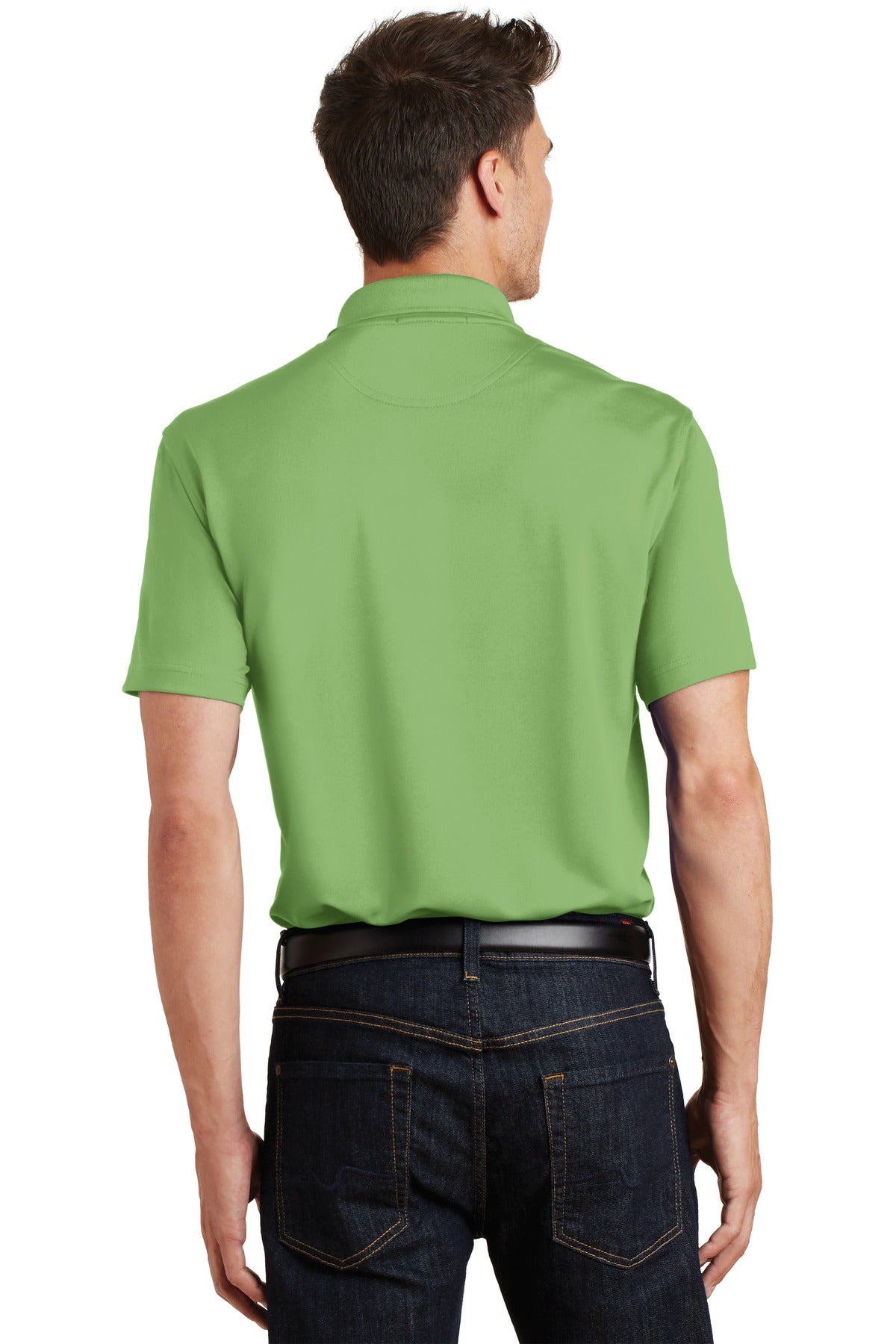 DISCONTINUED Port Authority Poly-Charcoal Blend Pique Polo. K497 - Vibrant Green - back