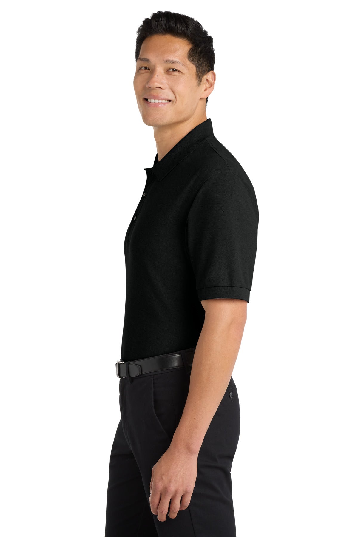 Port Authority Extended Size Silk Touch Polo K500ES - Black - side