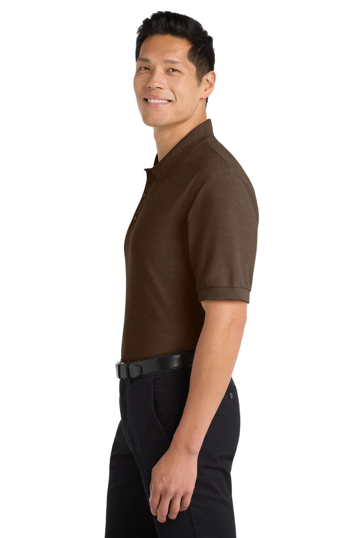 Port Authority Extended Size Silk Touch Polo K500ES - Coffee Bean - side