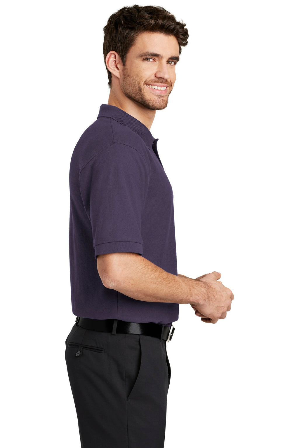 Port Authority Extended Size Silk Touch Polo K500ES - Eggplant - side