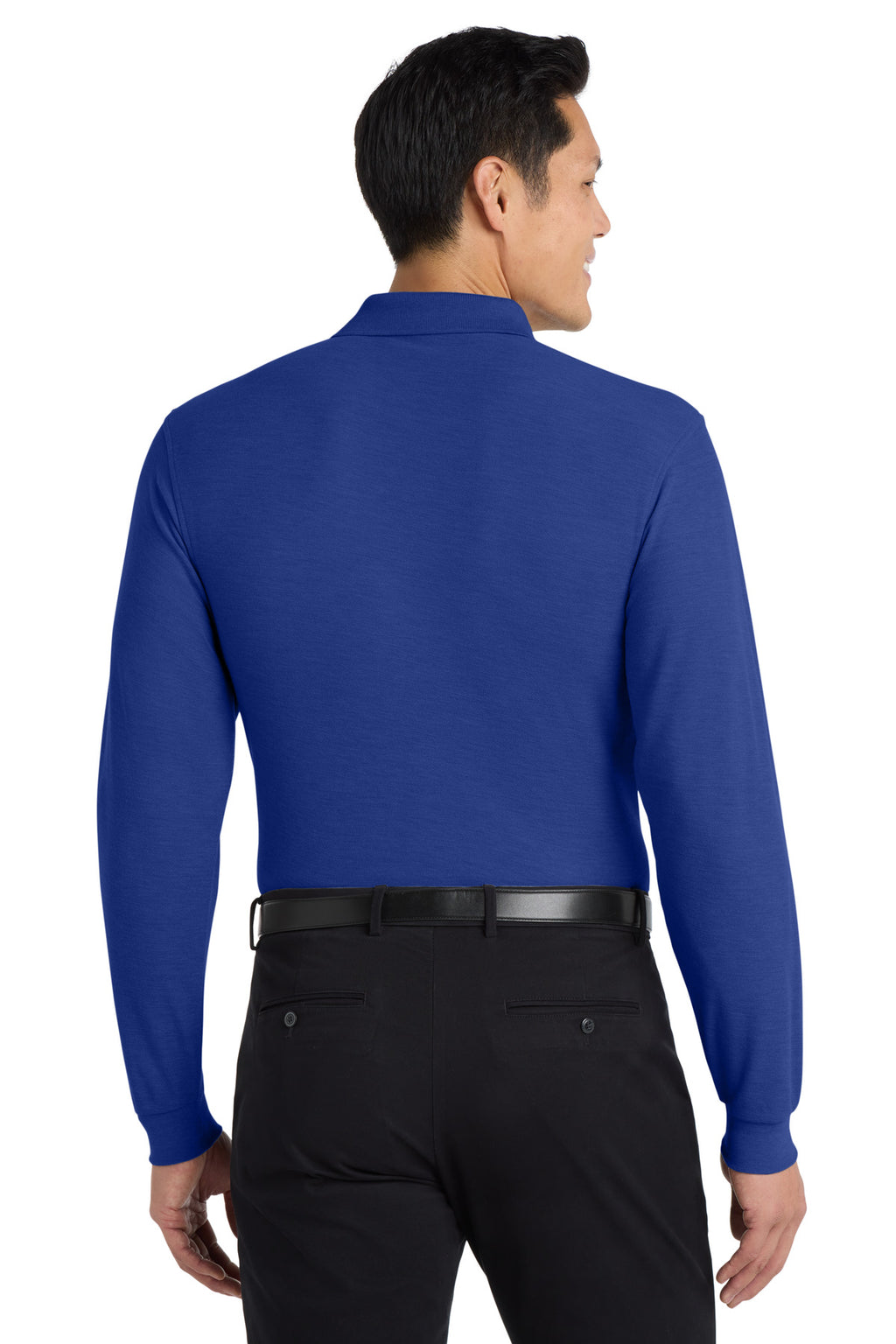 Port Authority Silk Touch Long Sleeve Polo. K500LS - Royal - back