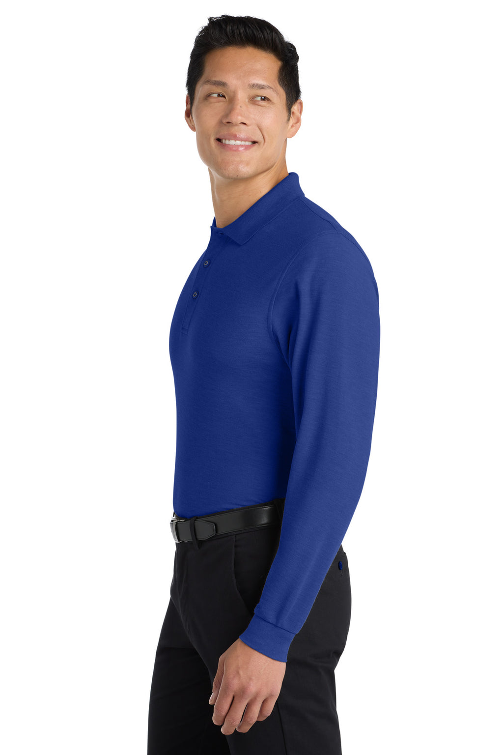 Port Authority Silk Touch Long Sleeve Polo. K500LS - Royal - side