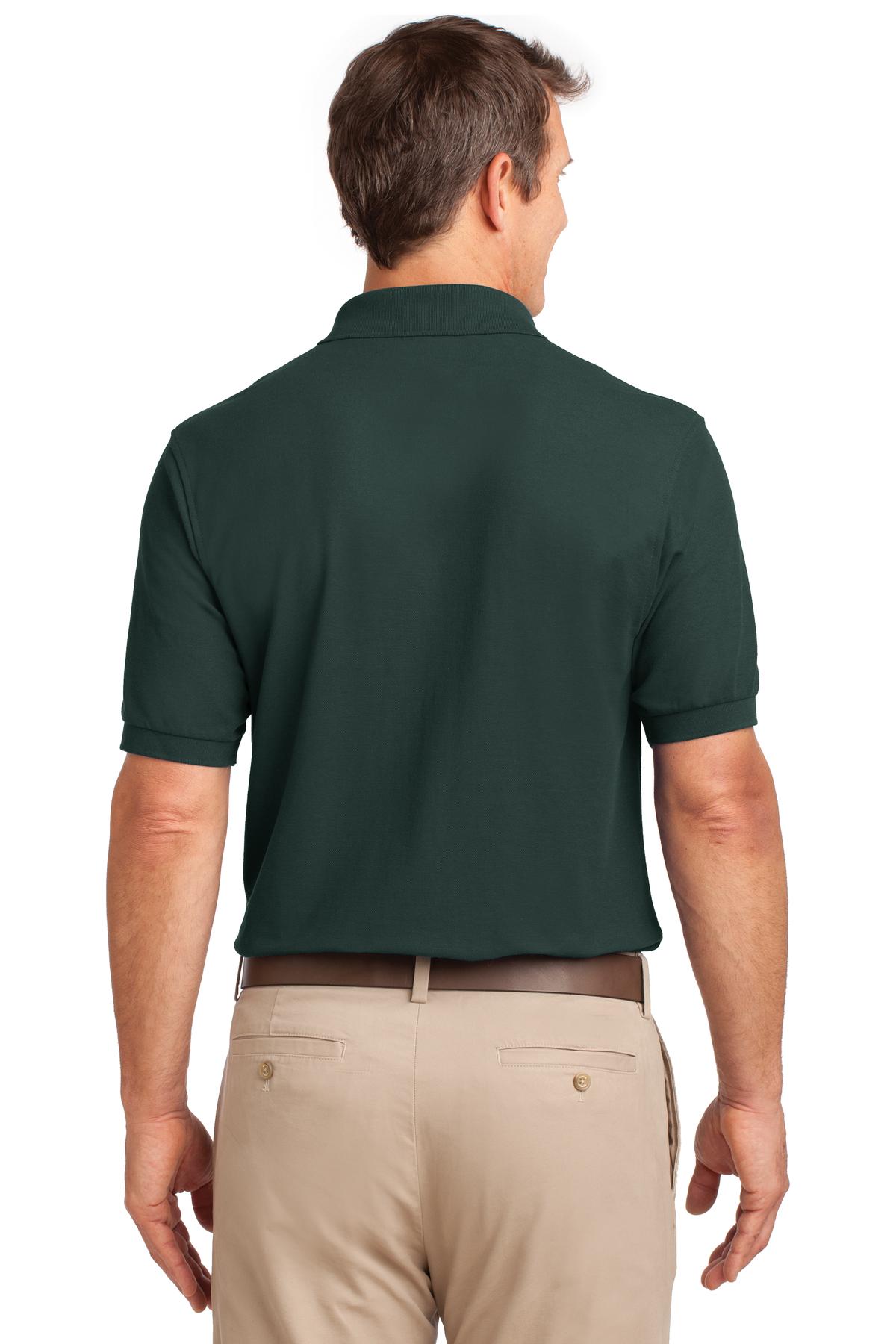 Port Authority Silk Touch Polo with Pocket. K500P - Dark Green - back