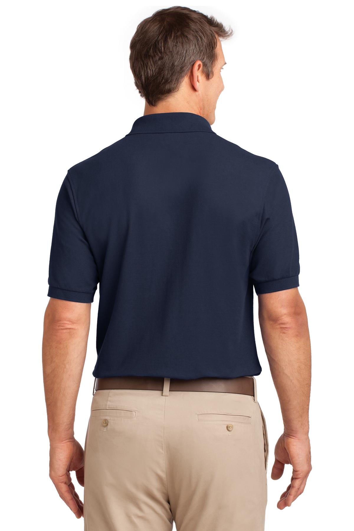 Port Authority Silk Touch Polo with Pocket. K500P - Navy - back