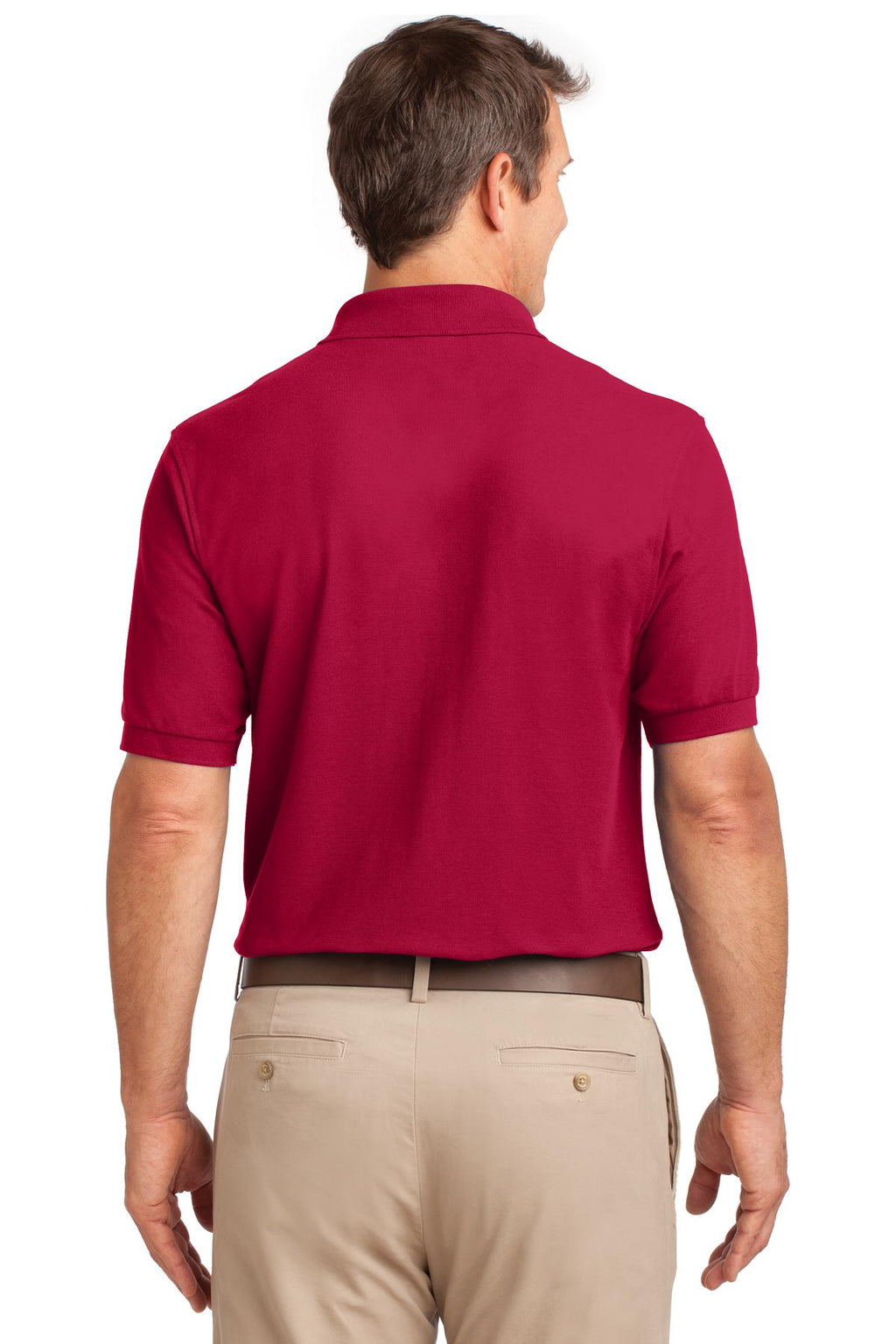 Port Authority Silk Touch Polo with Pocket. K500P - Red - back