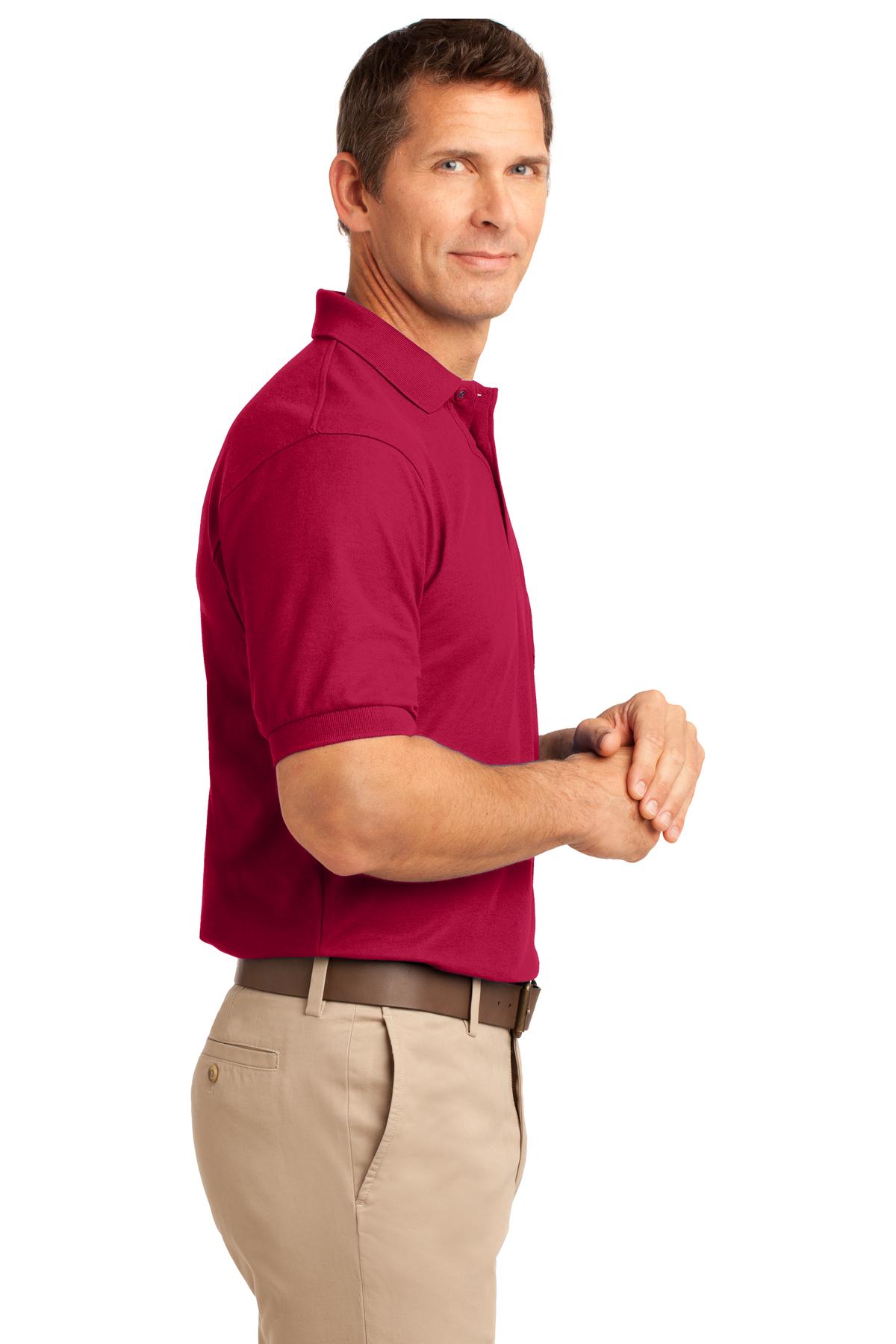 Port Authority Silk Touch Polo with Pocket. K500P - Red - side