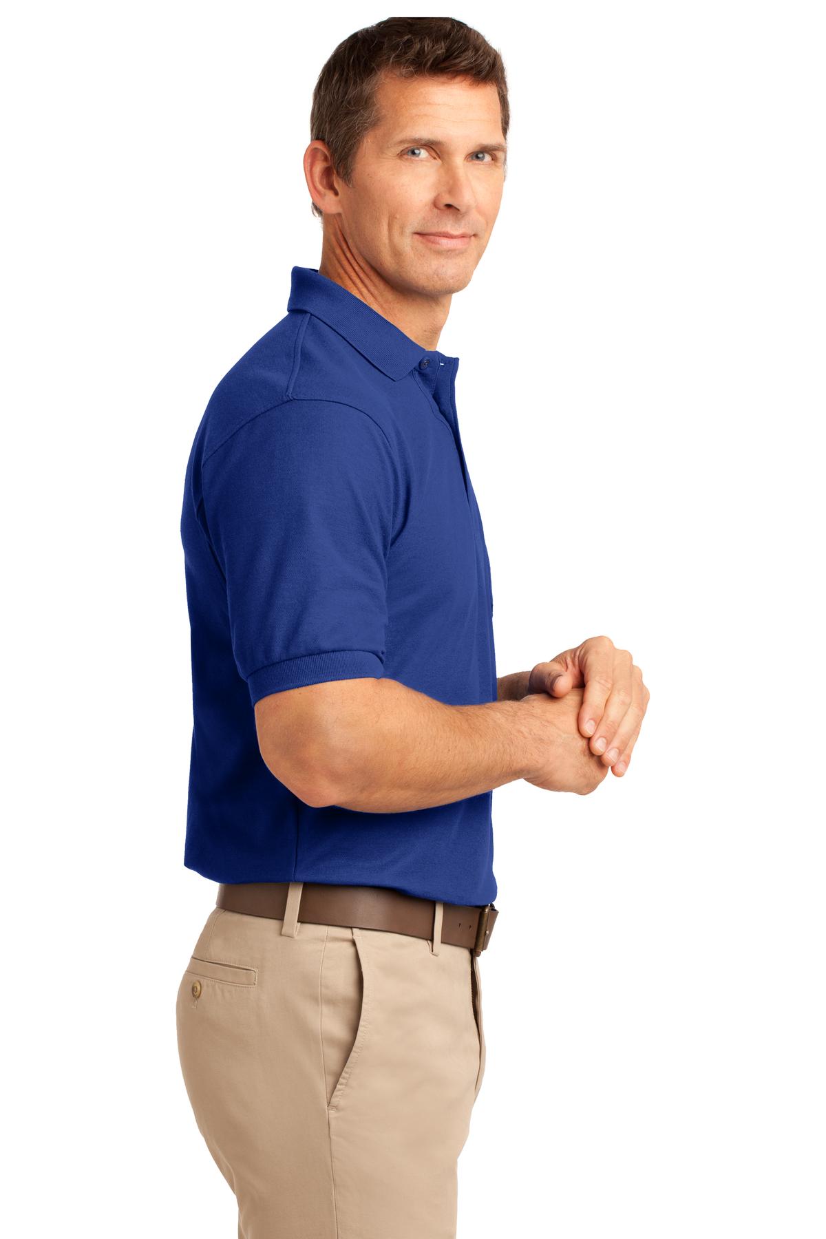 Port Authority Silk Touch Polo with Pocket. K500P - Royal - side