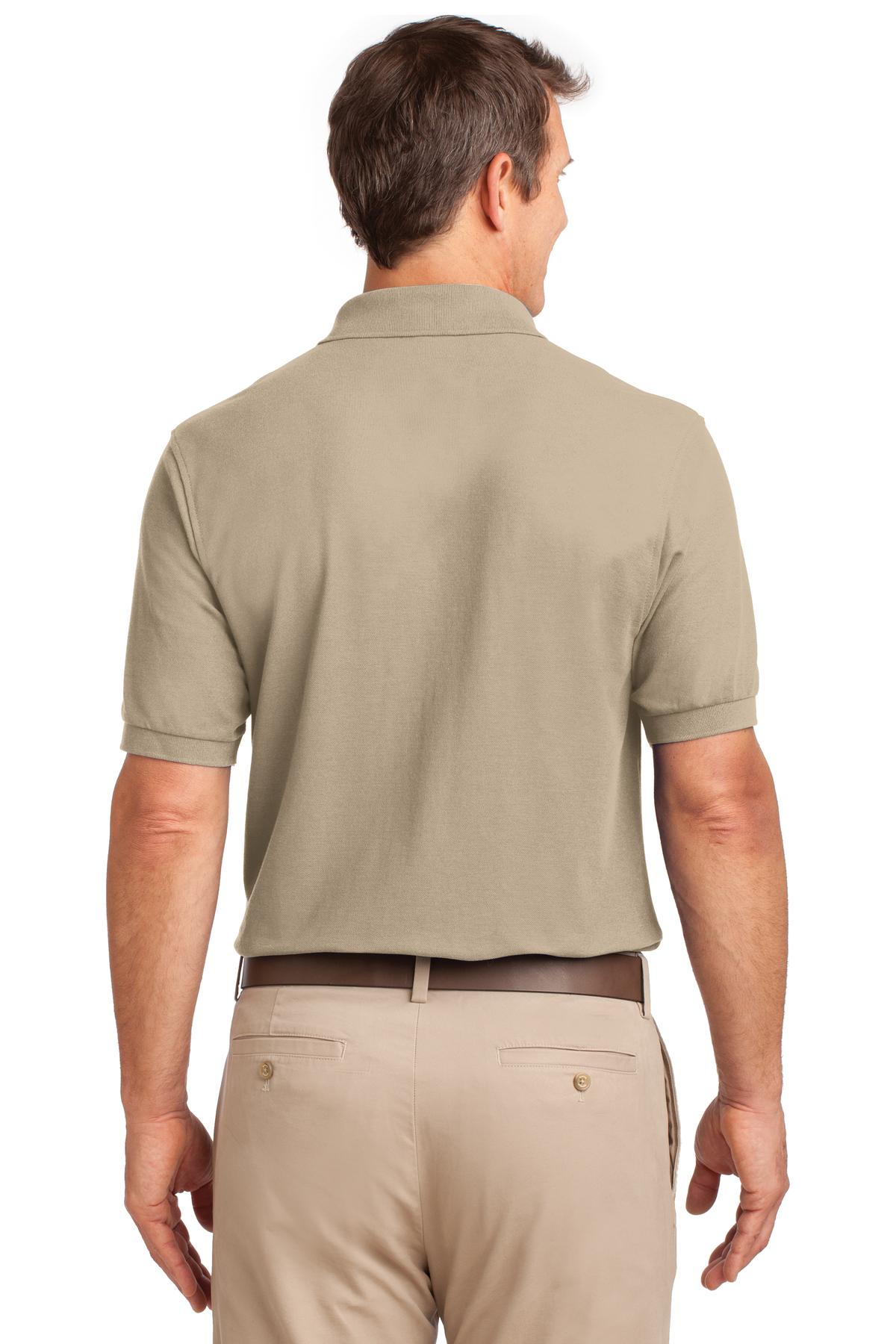 Port Authority Silk Touch Polo with Pocket. K500P - Stone - back