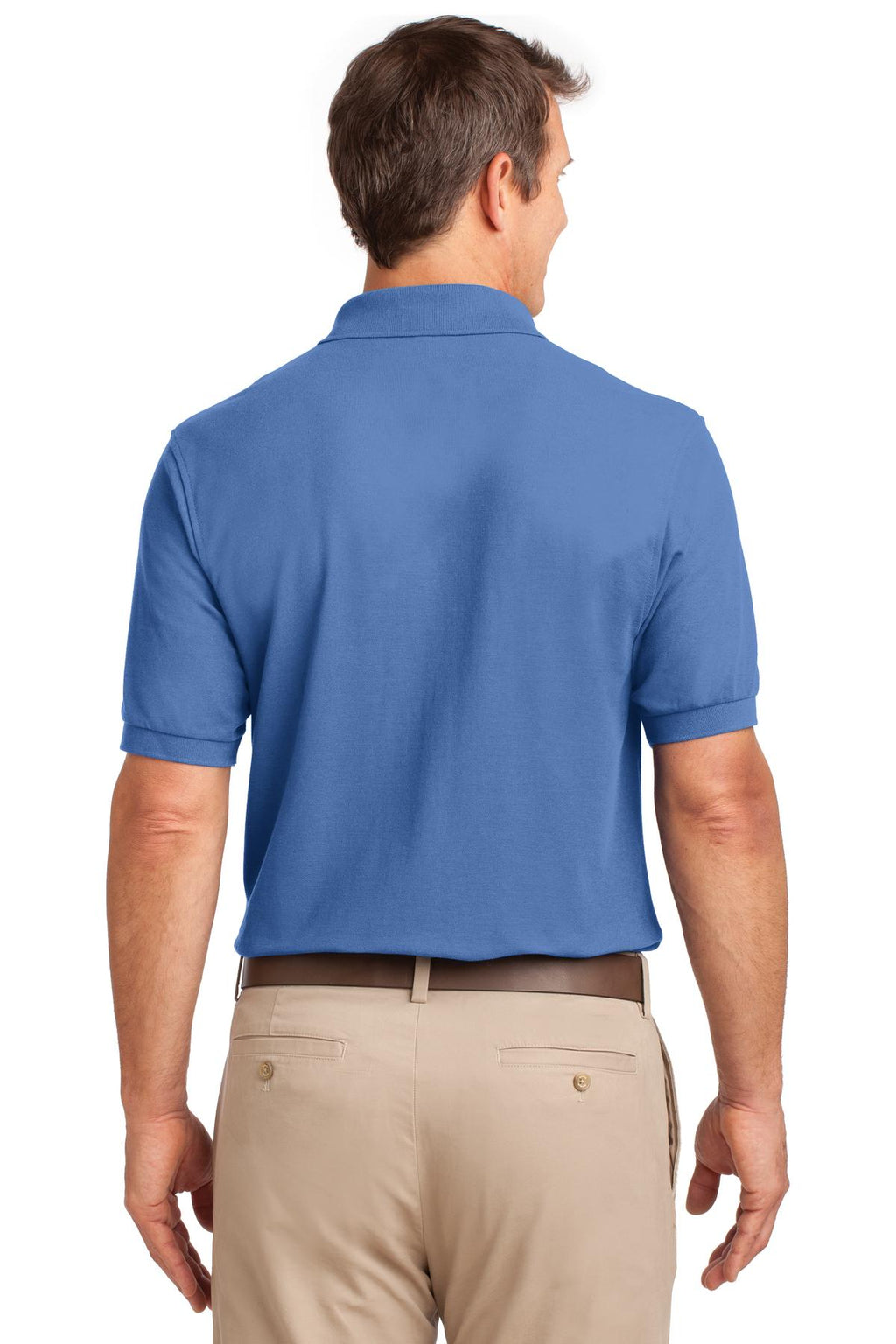 Port Authority Silk Touch Polo with Pocket. K500P - Ultramarine Blue - back