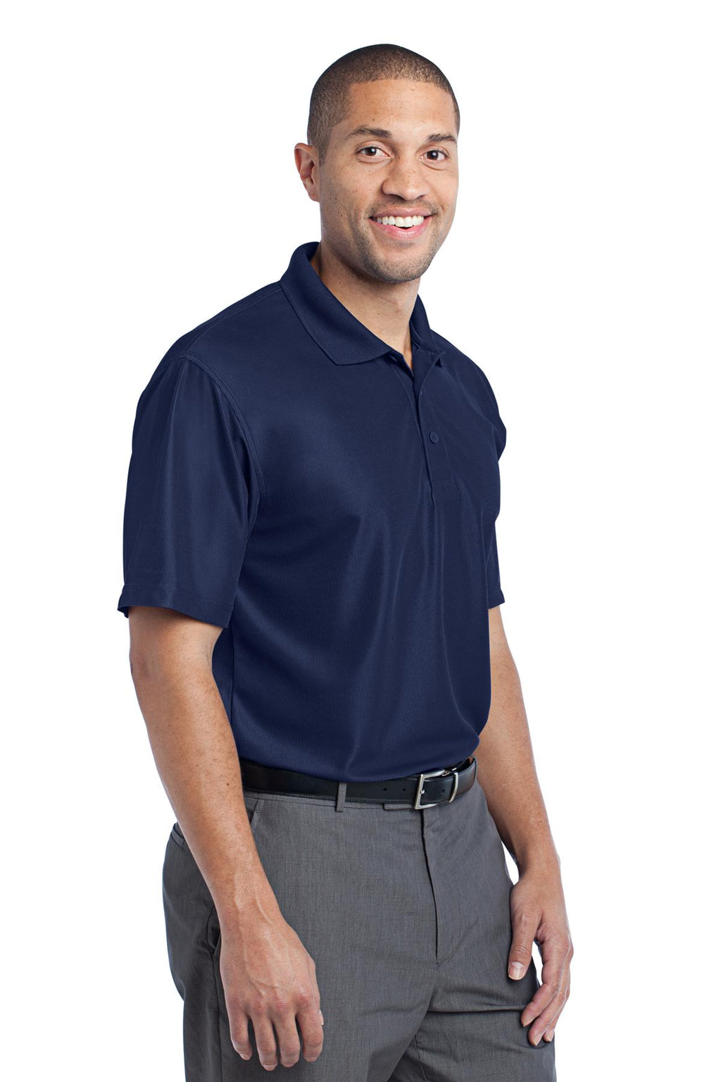 DISCONTINUED Port Authority Performance Vertical Pique Polo. K512 - True Navy - three_q
