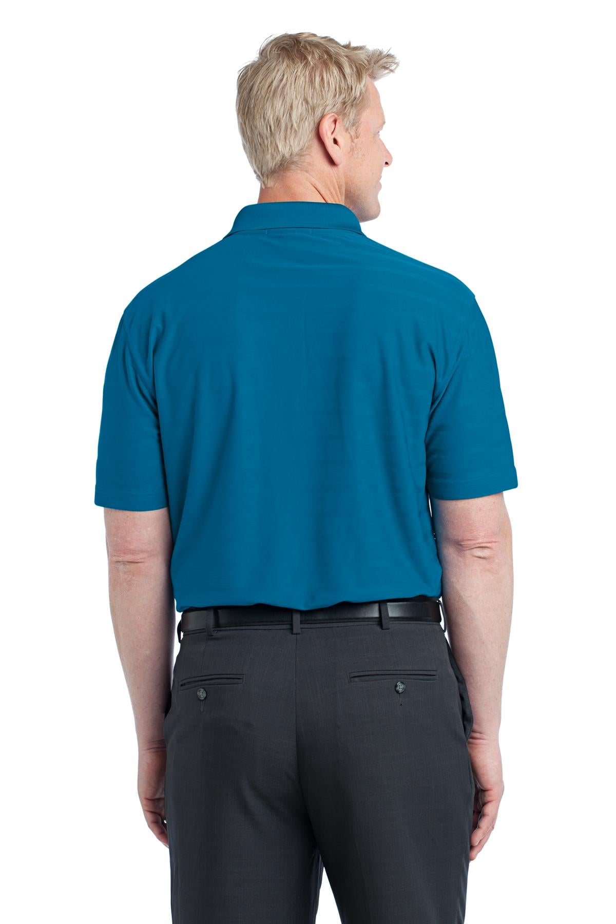DISCONTINUED Port Authority Horizontal Texture Polo. K514 - Peacock Blue - back