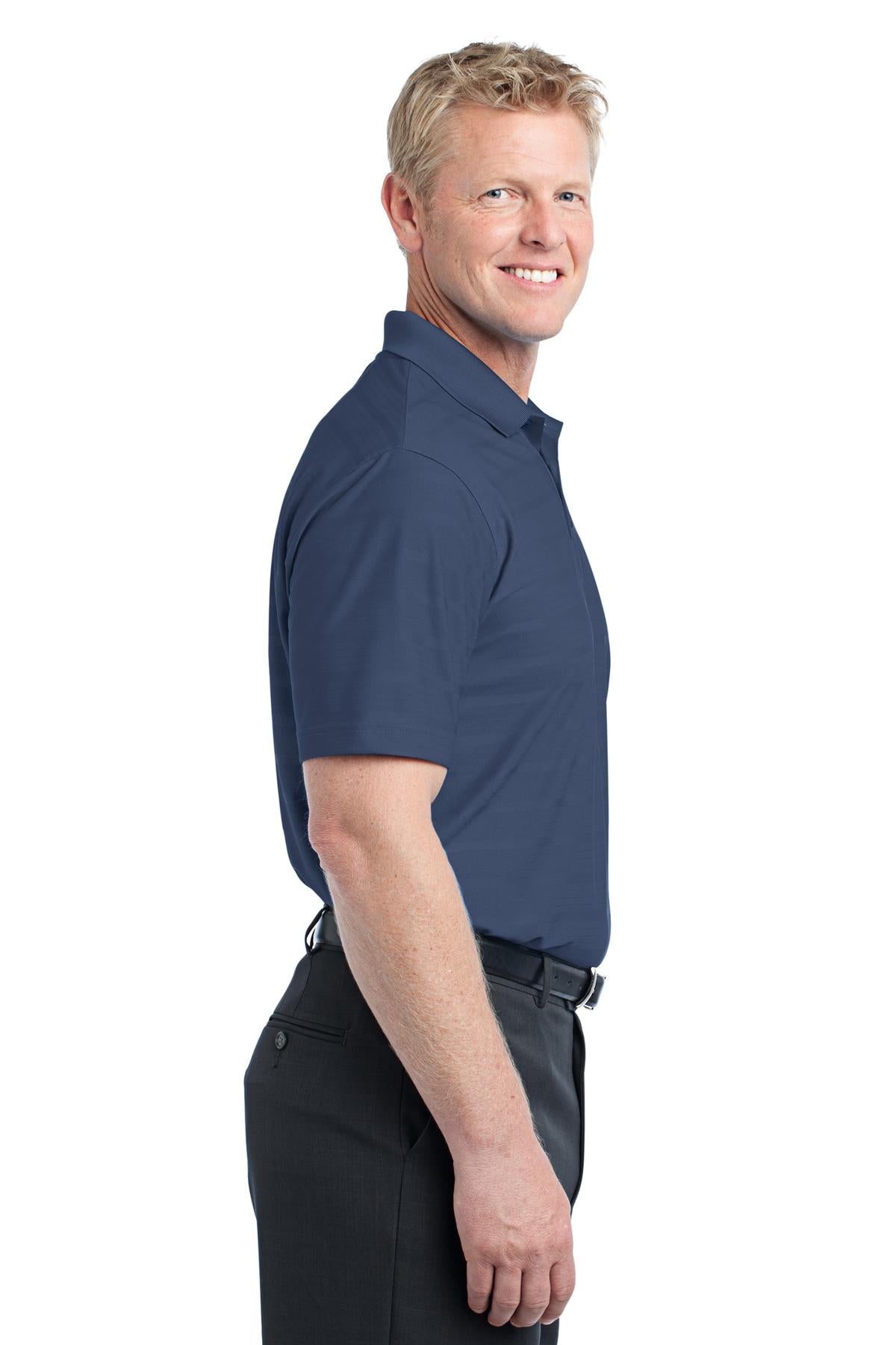 DISCONTINUED Port Authority Horizontal Texture Polo. K514 - Regatta Blue - side