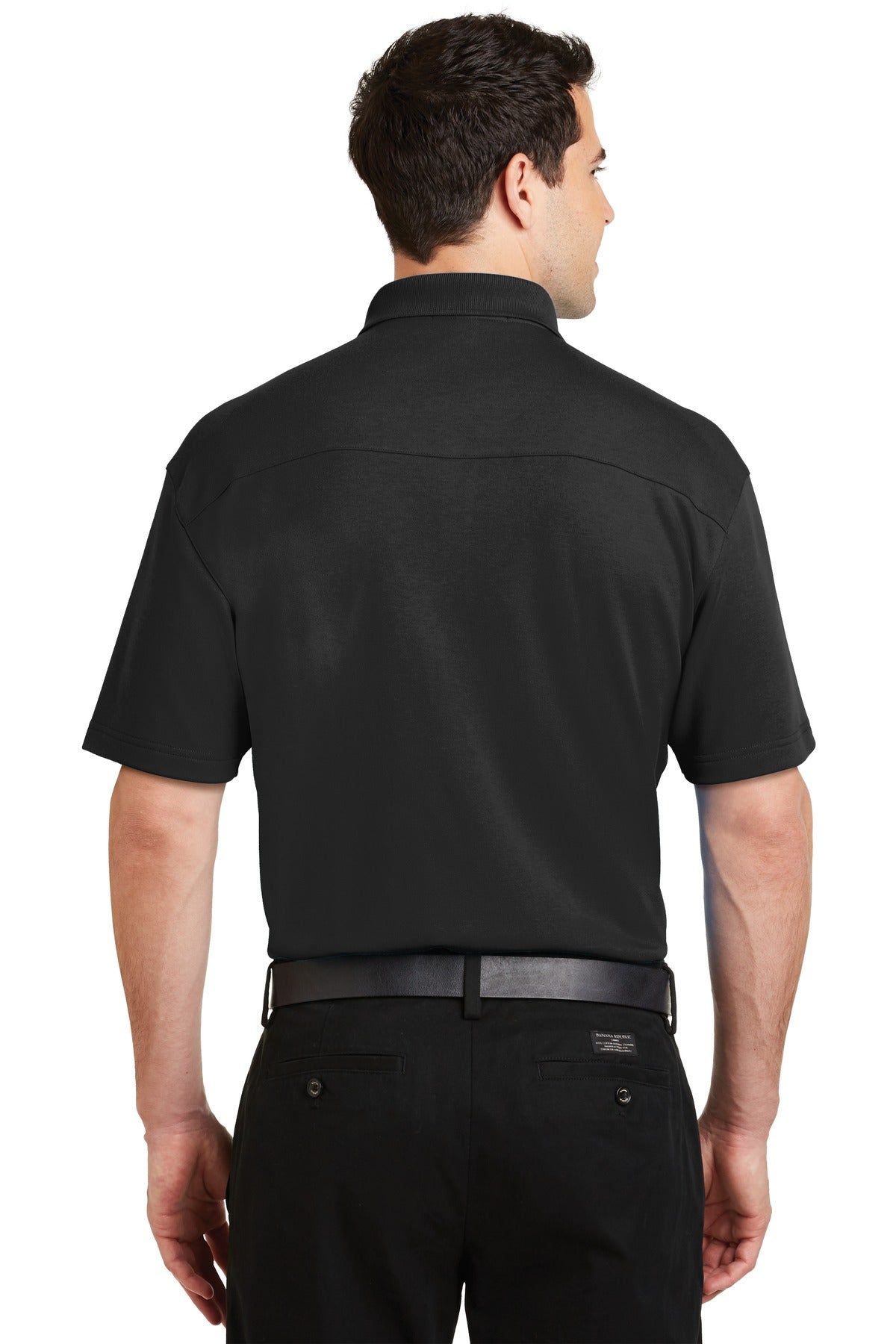 DISCONTINUED Port Authority Silk Touch Interlock Performance Polo. K5200 - Black - back