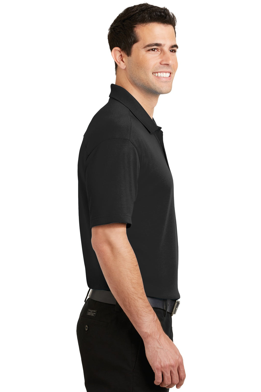 DISCONTINUED Port Authority Silk Touch Interlock Performance Polo. K5200 - Black - side