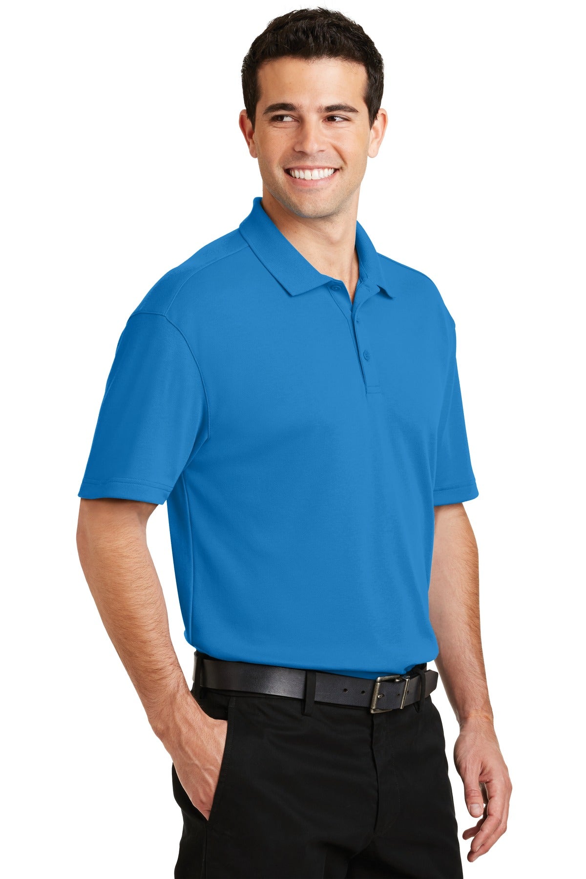 DISCONTINUED Port Authority Silk Touch Interlock Performance Polo. K5200 - Brilliant Blue - three_q