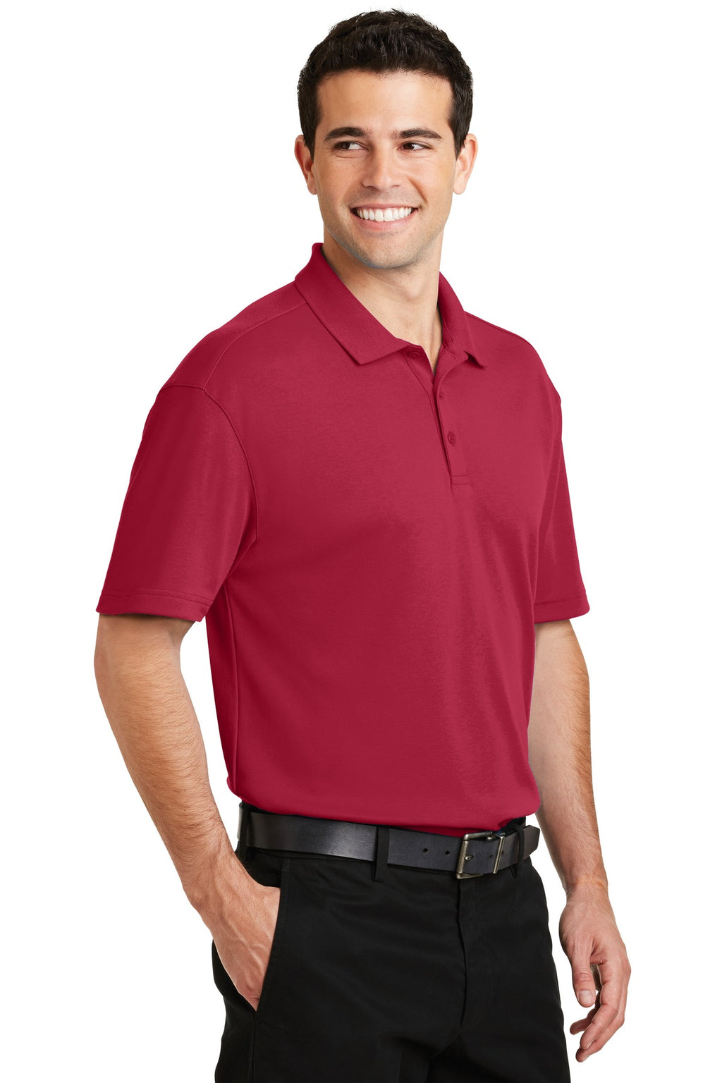 DISCONTINUED Port Authority Silk Touch Interlock Performance Polo. K5200 - Rich Red - three_q