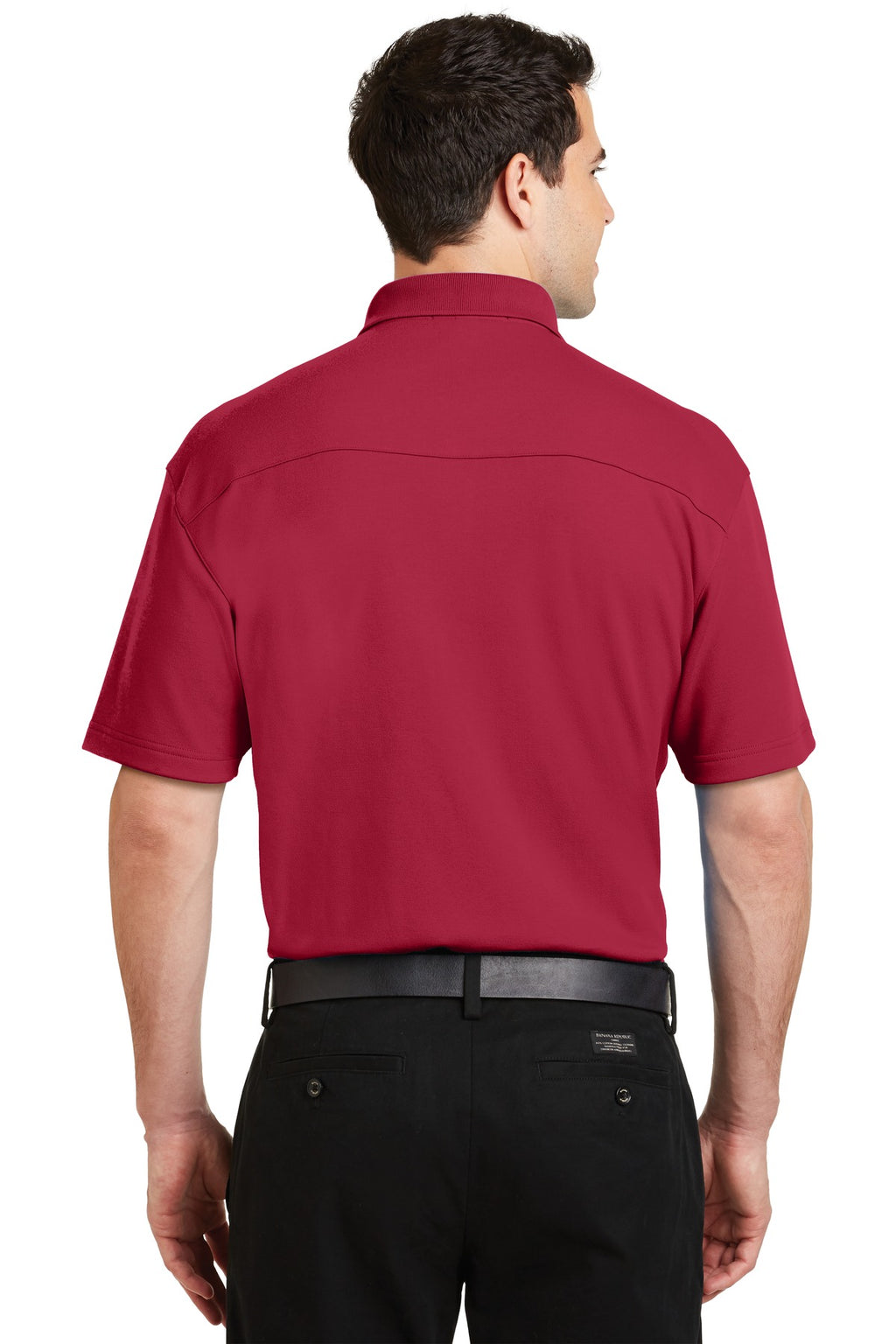 DISCONTINUED Port Authority Silk Touch Interlock Performance Polo. K5200 - Rich Red - back