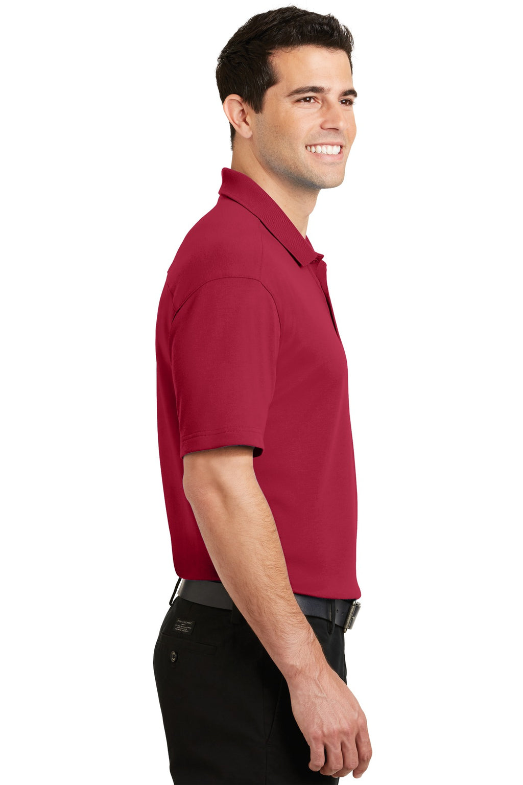 DISCONTINUED Port Authority Silk Touch Interlock Performance Polo. K5200 - Rich Red - side