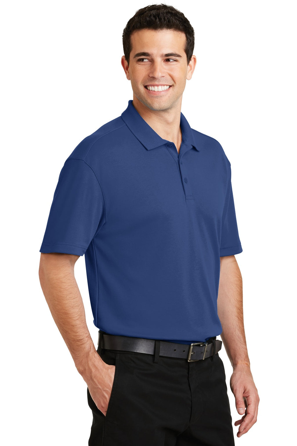 DISCONTINUED Port Authority Silk Touch Interlock Performance Polo. K5200 - Royal - three_q