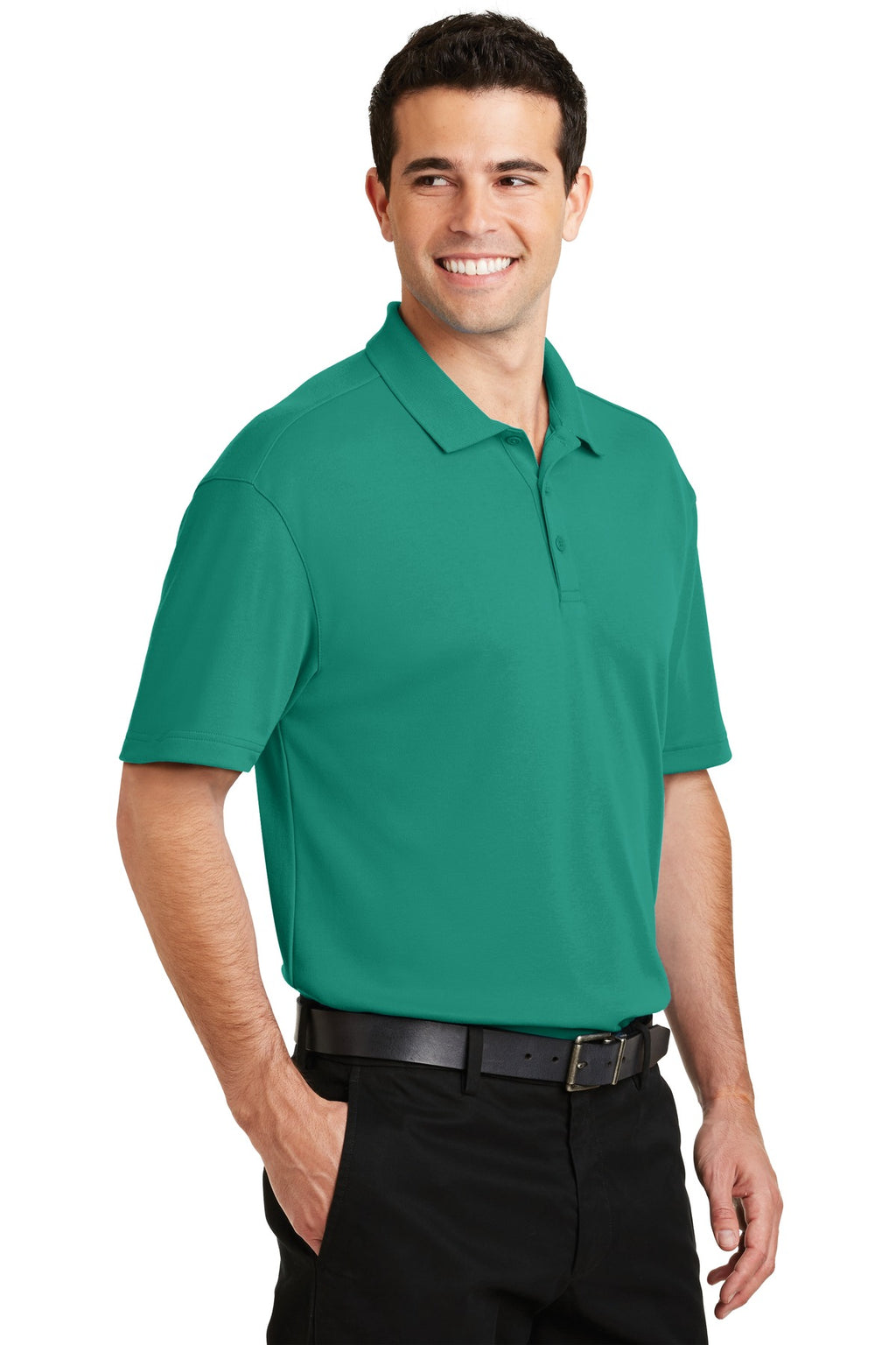 DISCONTINUED Port Authority Silk Touch Interlock Performance Polo. K5200 - Verdant Green - three_q