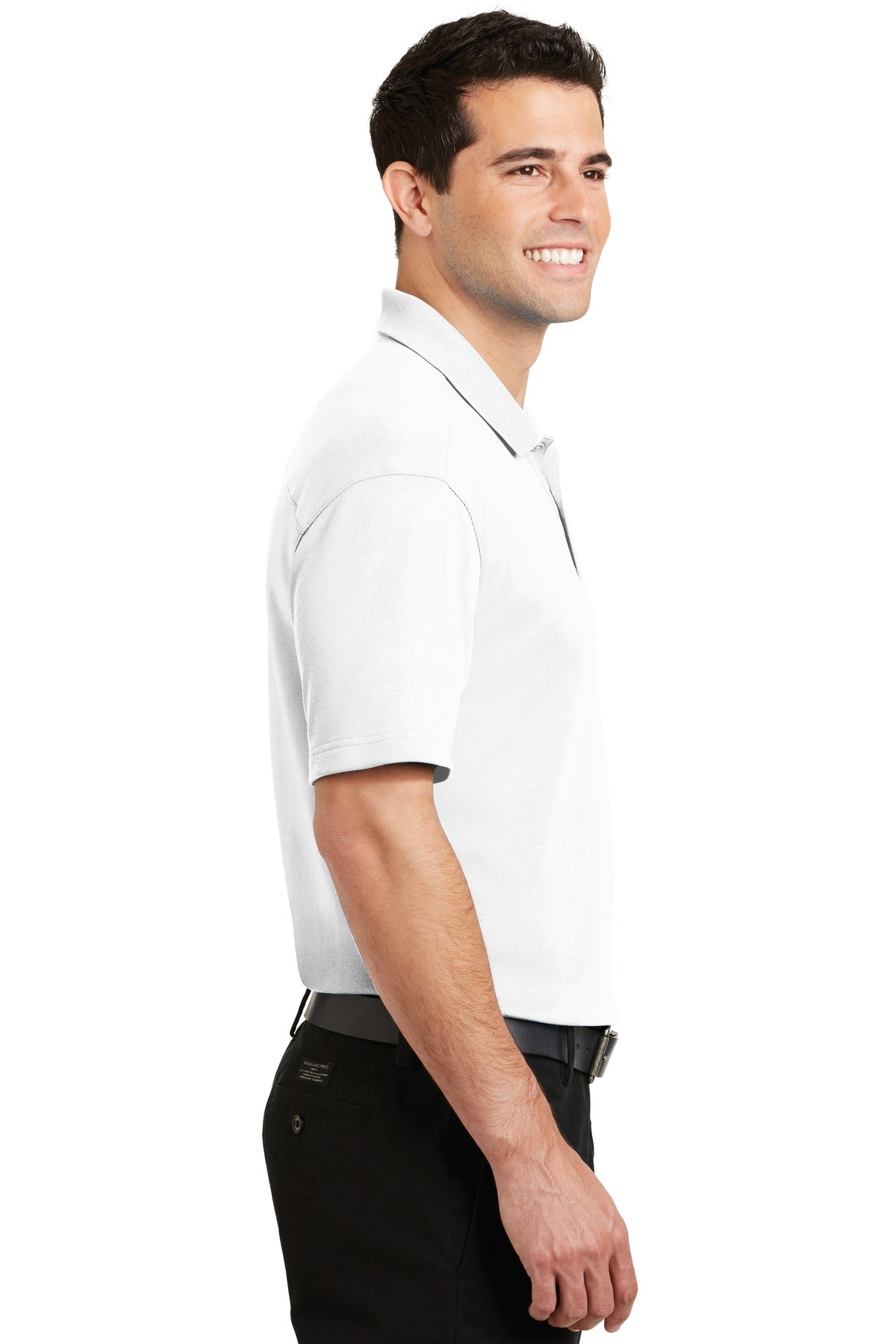 DISCONTINUED Port Authority Silk Touch Interlock Performance Polo. K5200 - White - side