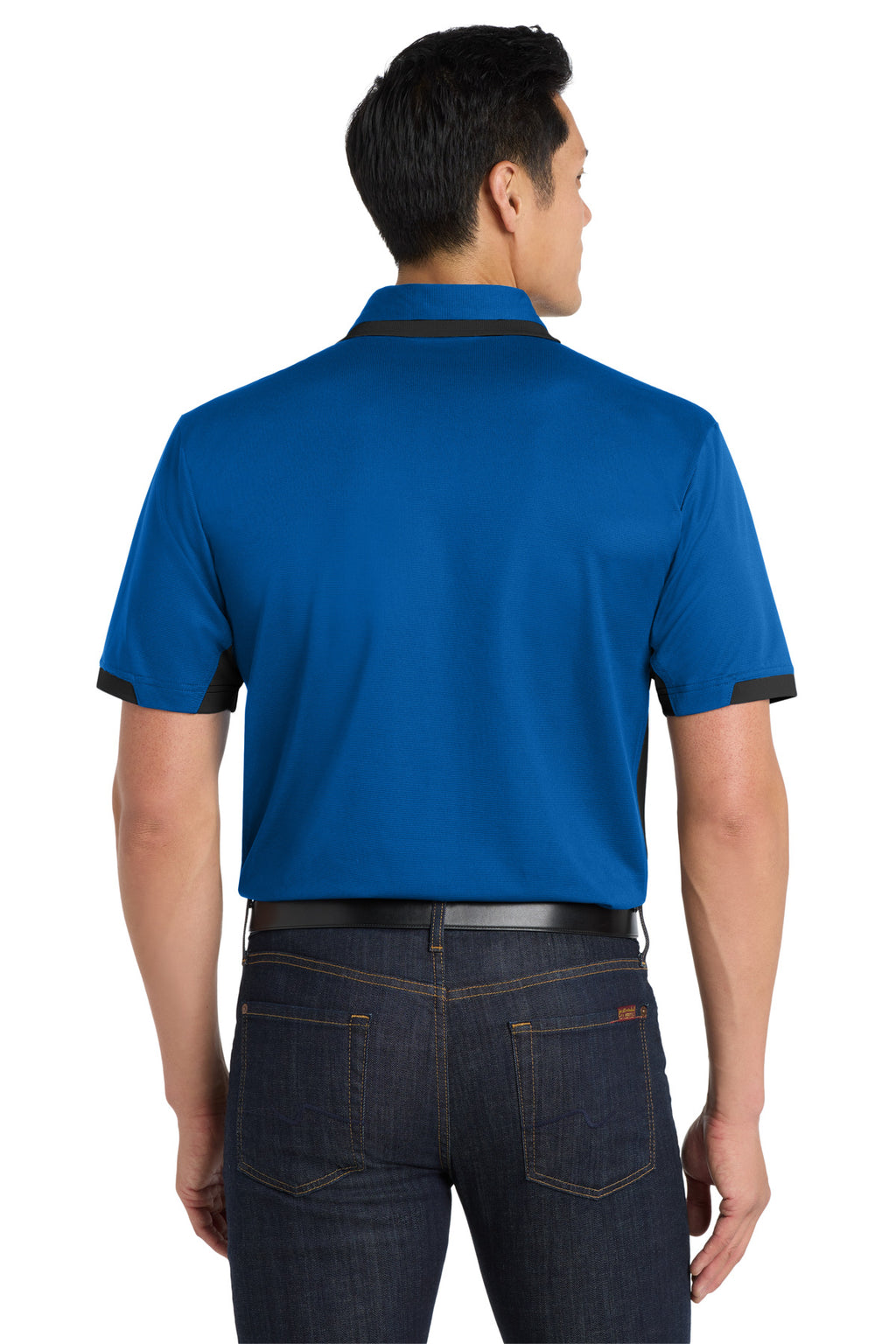 DISCONTINUED Port Authority Dry Zone Colorblock Ottoman Polo. K524 - Royal/ Black - back