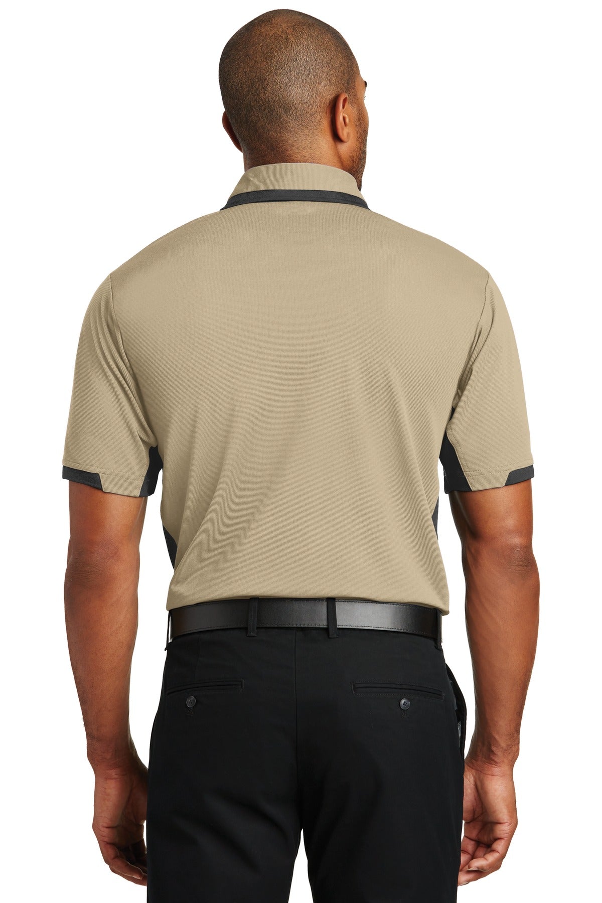 DISCONTINUED Port Authority Dry Zone Colorblock Ottoman Polo. K524 - Stone/ Black - back