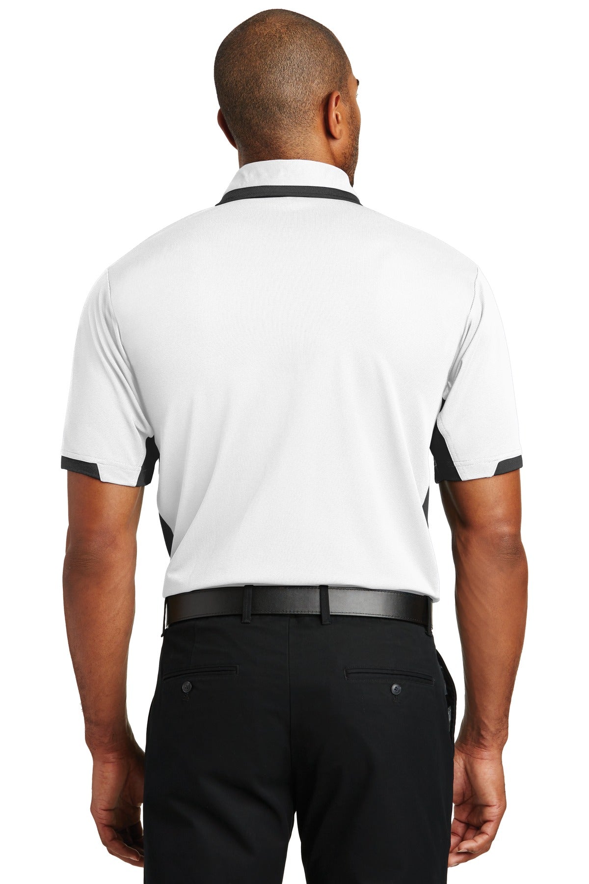 DISCONTINUED Port Authority Dry Zone Colorblock Ottoman Polo. K524 - White/ Black - back