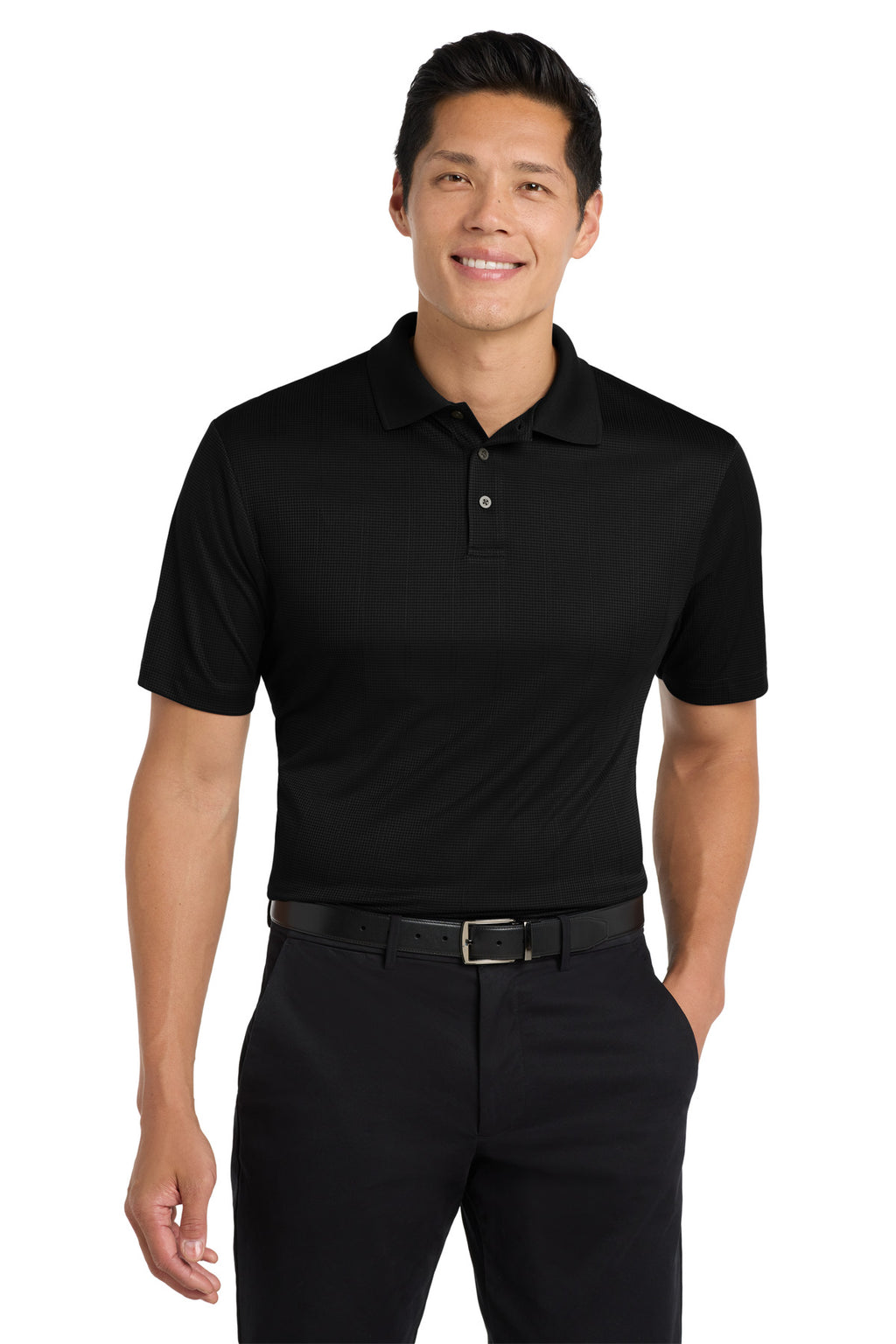 Port Authority Performance Fine Jacquard Polo. K528 - Black - front