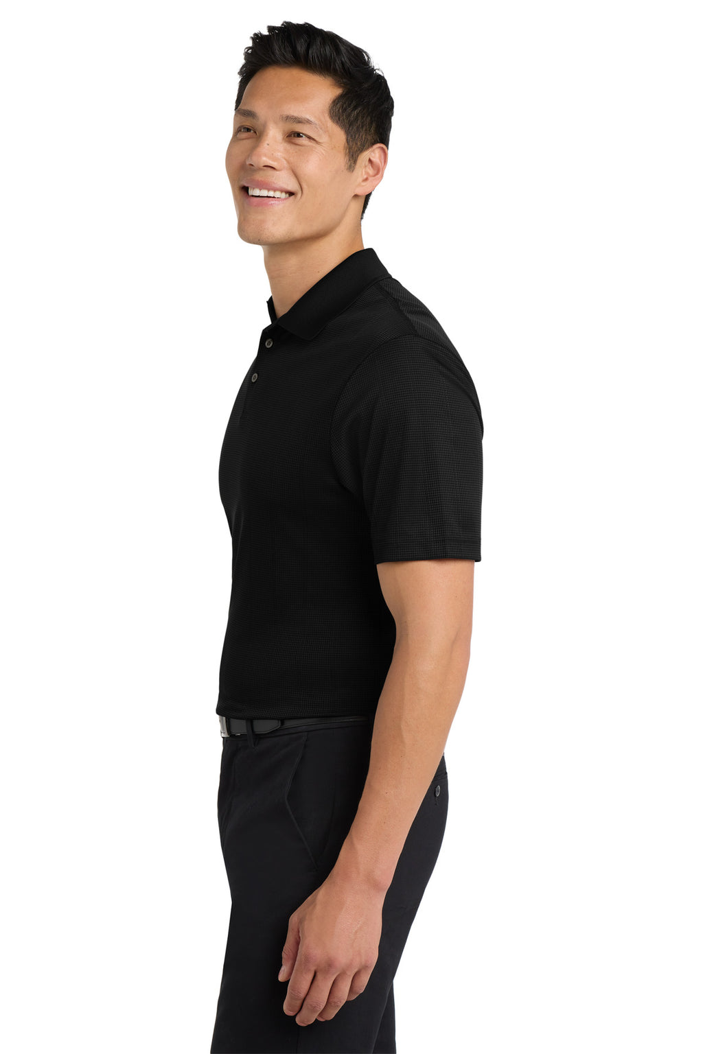 Port Authority Performance Fine Jacquard Polo. K528 - Black - side