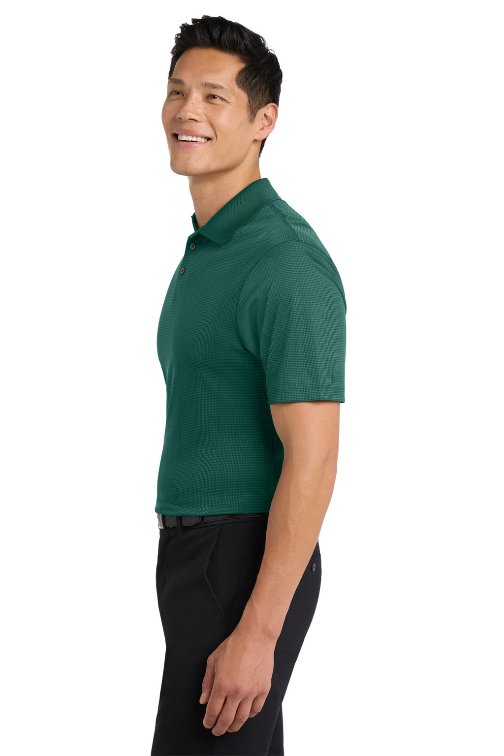 Port Authority Performance Fine Jacquard Polo. K528 - Green Glen - side