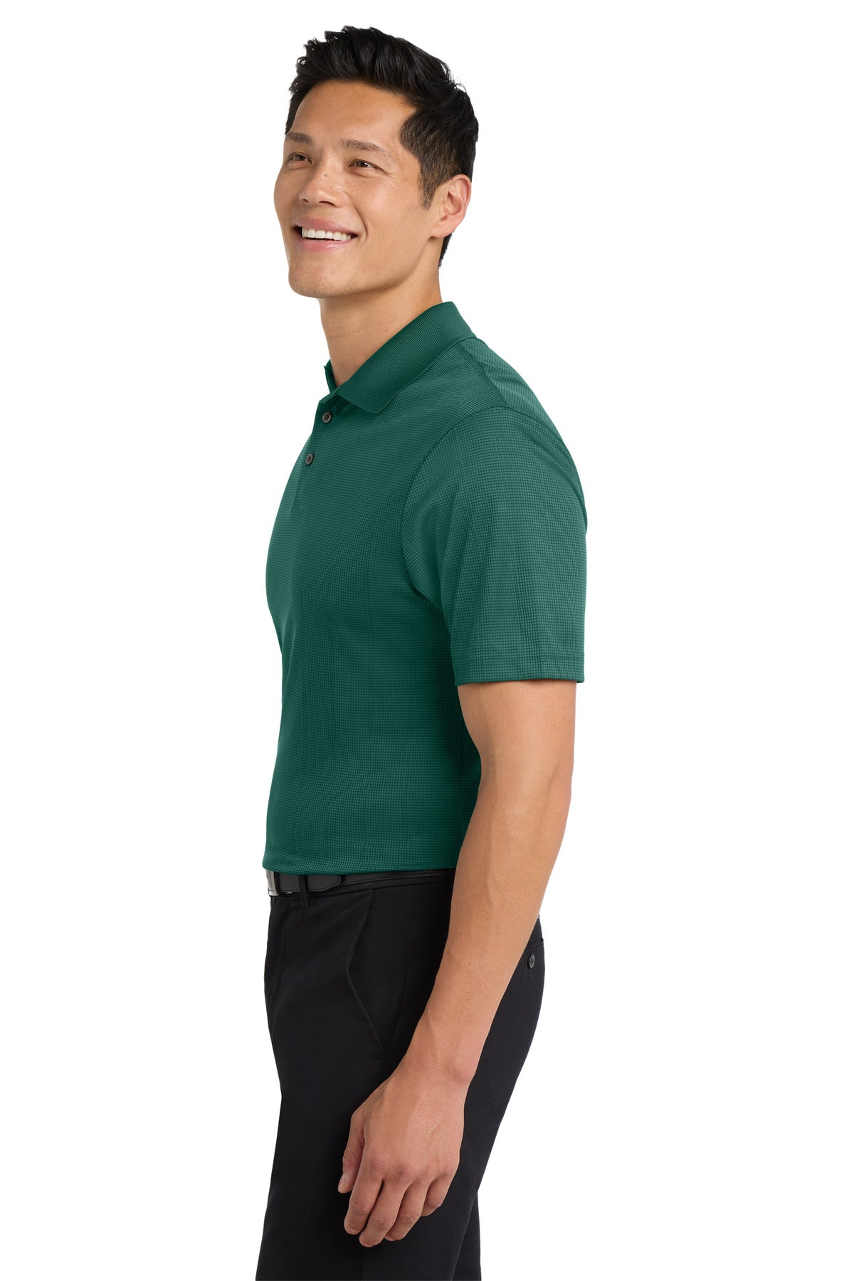 Port Authority Performance Fine Jacquard Polo. K528 - Green Glen - side
