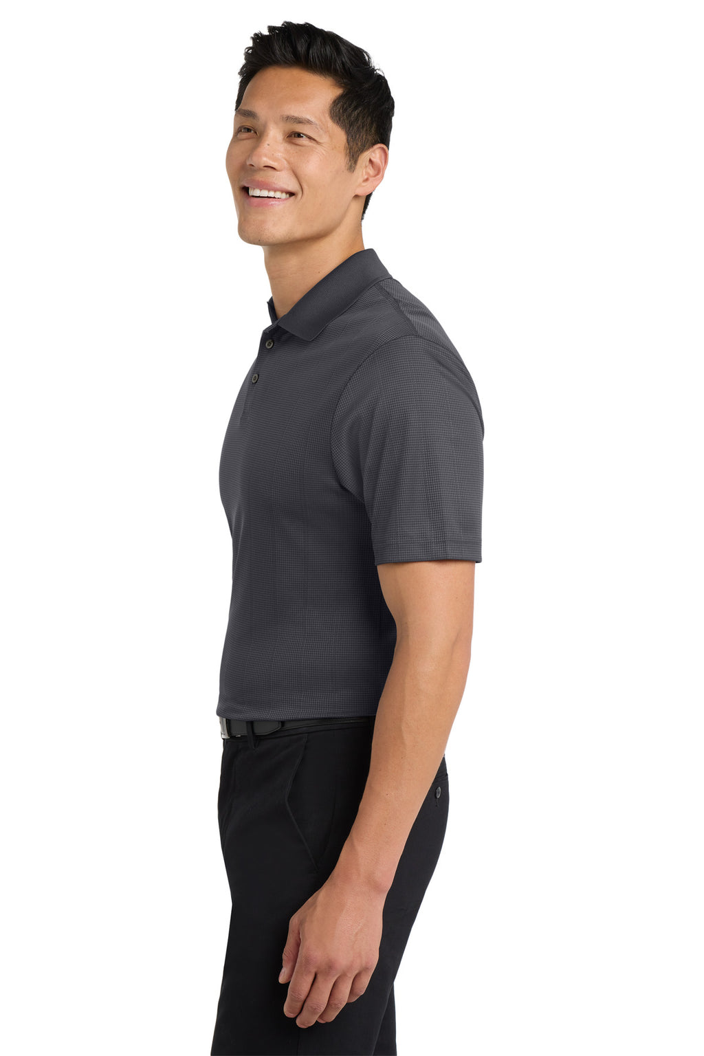 Port Authority Performance Fine Jacquard Polo. K528 - Grey Smoke - side