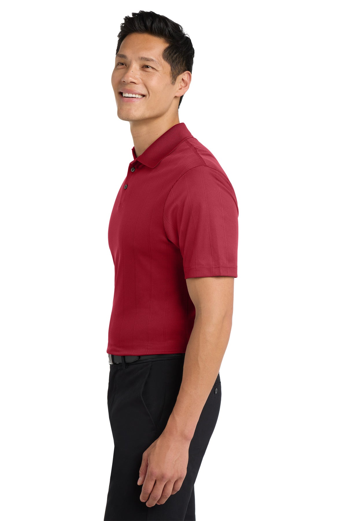 Port Authority Performance Fine Jacquard Polo. K528 - Rich Red - side