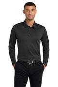 Port Authority Silk Touch Performance Long Sleeve Polo. K540LS - Black - front