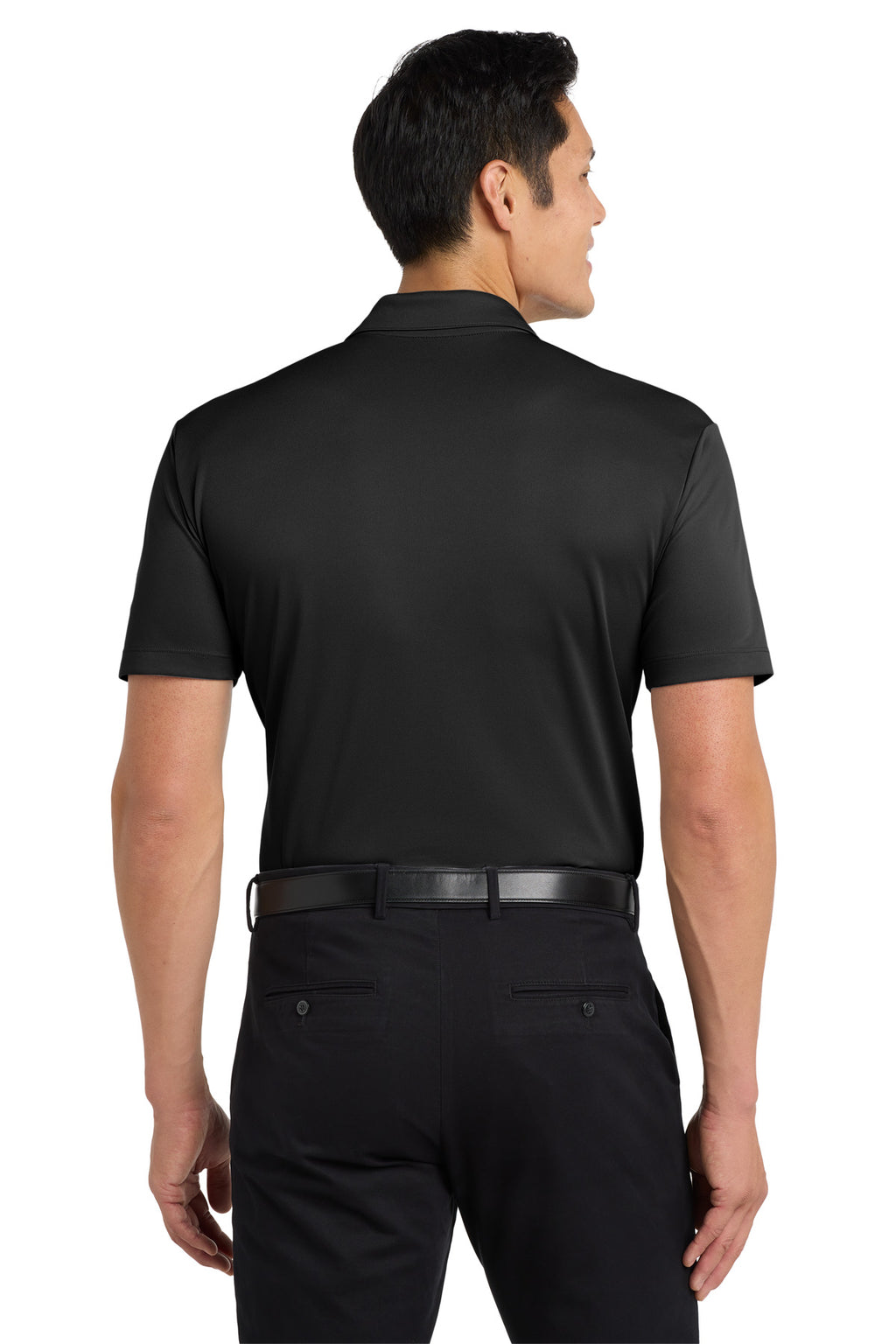 Port Authority Silk Touch Performance Pocket Polo. K540P - Black - back