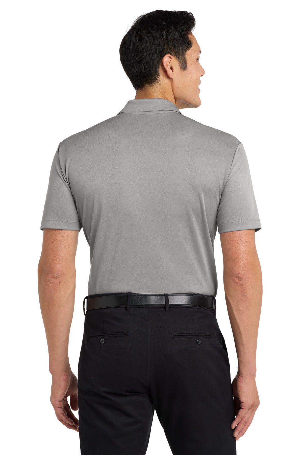 Port Authority Silk Touch Performance Pocket Polo. K540P - Gusty Grey - back