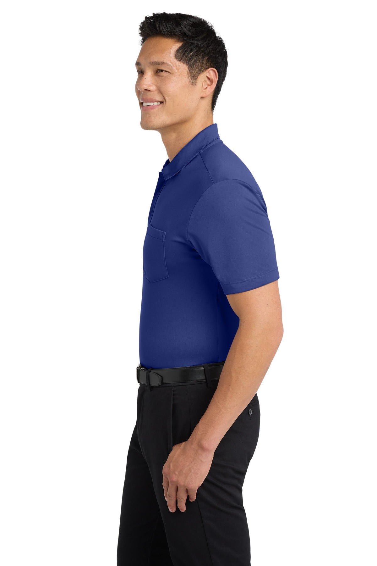 Port Authority Silk Touch Performance Pocket Polo. K540P - Royal - side
