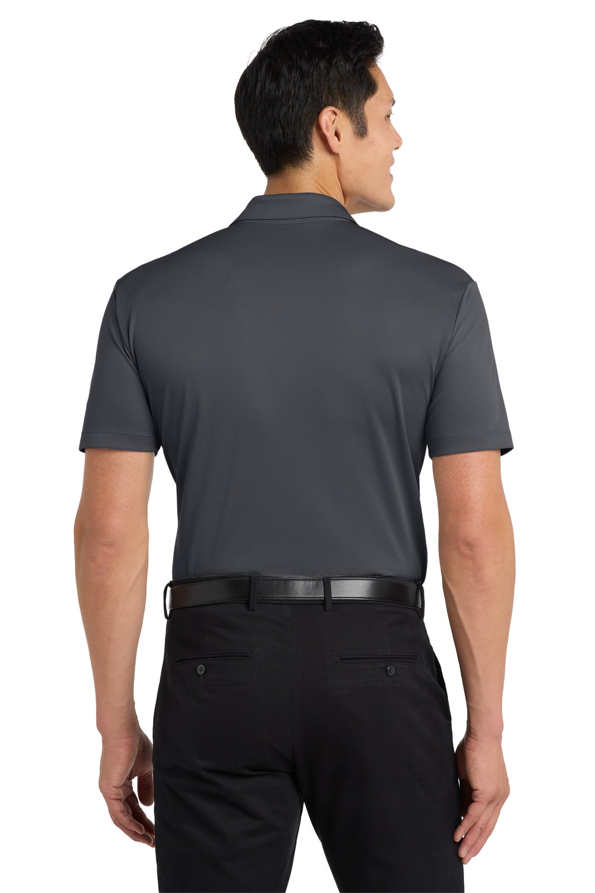 Port Authority Silk Touch Performance Pocket Polo. K540P - Steel Grey - back