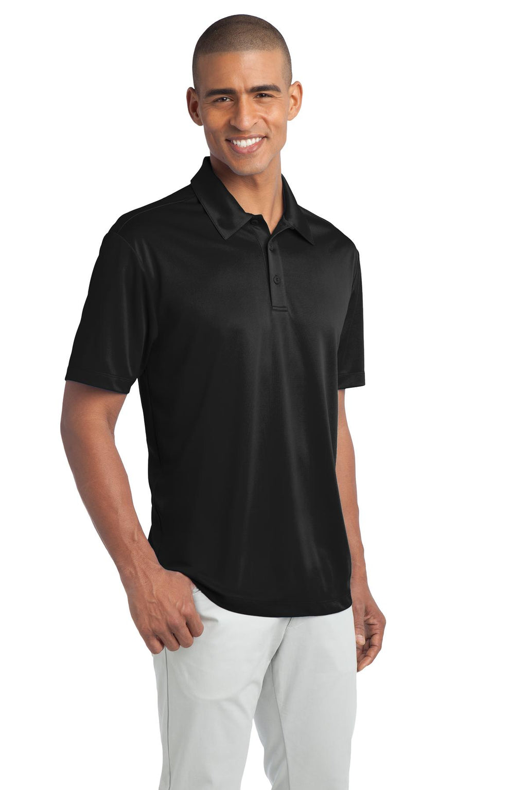 Port Authority Tall Silk Touch Performance Polo. TLK540 - Black - three_q