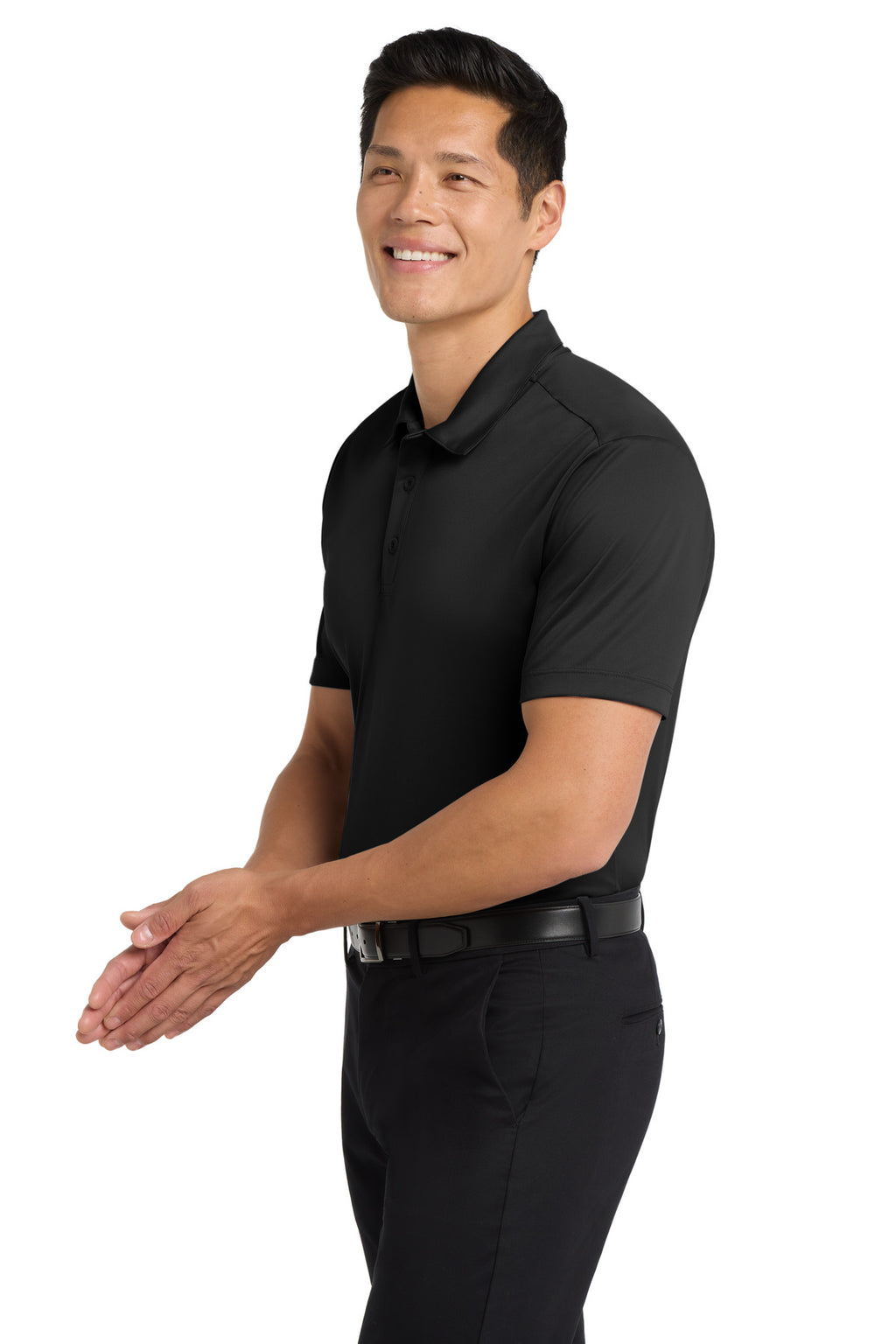 Port Authority Tall Silk Touch Performance Polo. TLK540 - Black - side