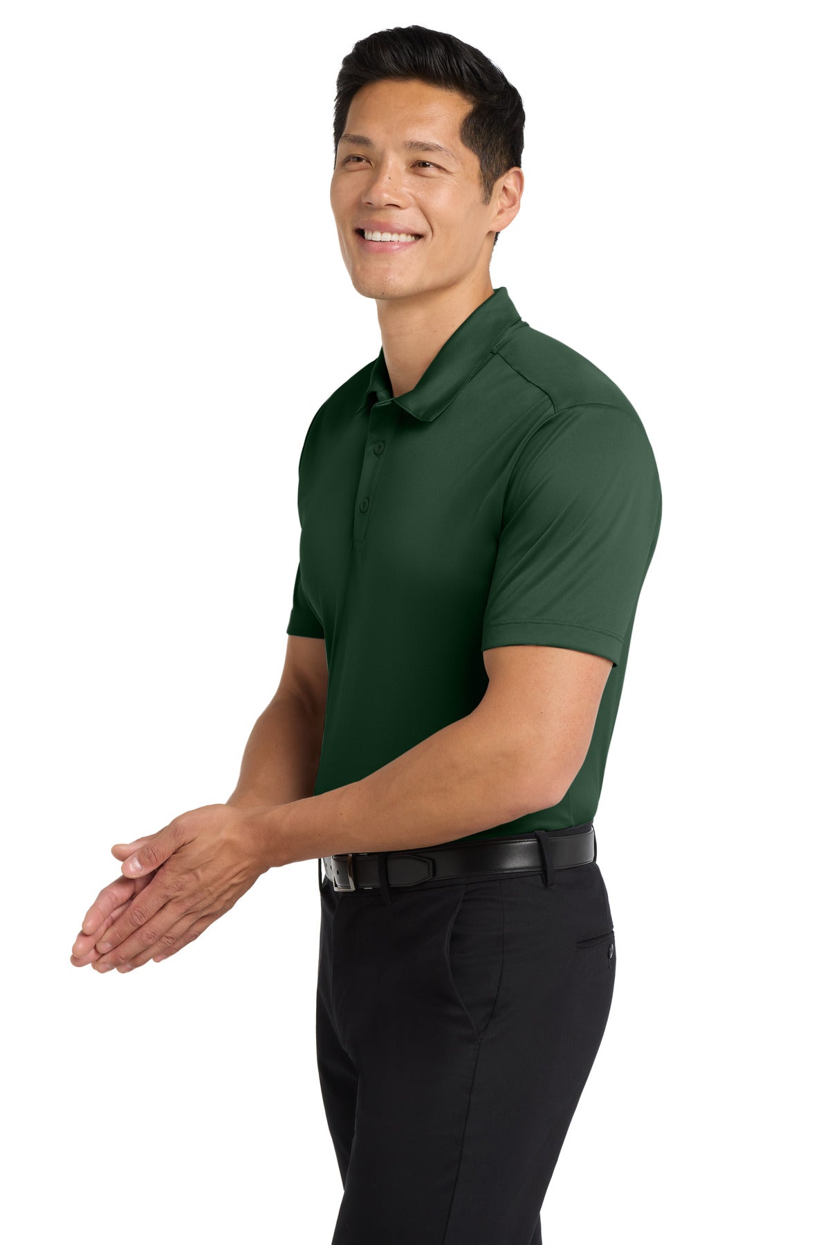 Port Authority Silk Touch Performance Polo. K540 - Dark Green - side