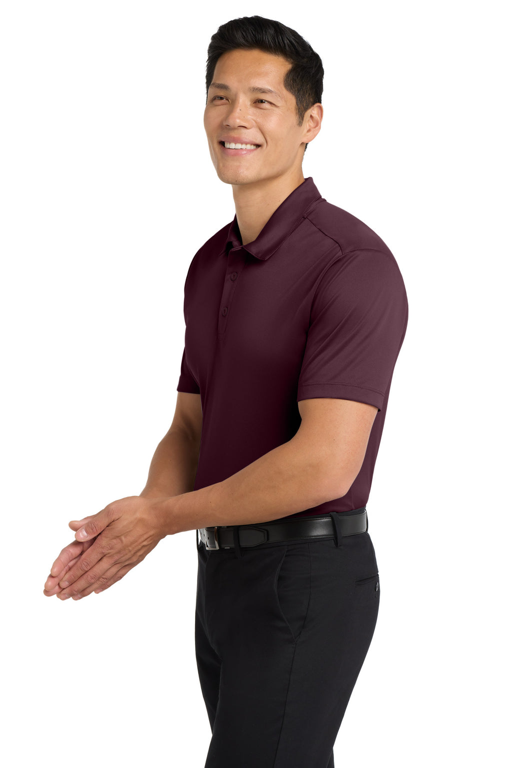 Port Authority Silk Touch Performance Polo. K540 - Maroon - side