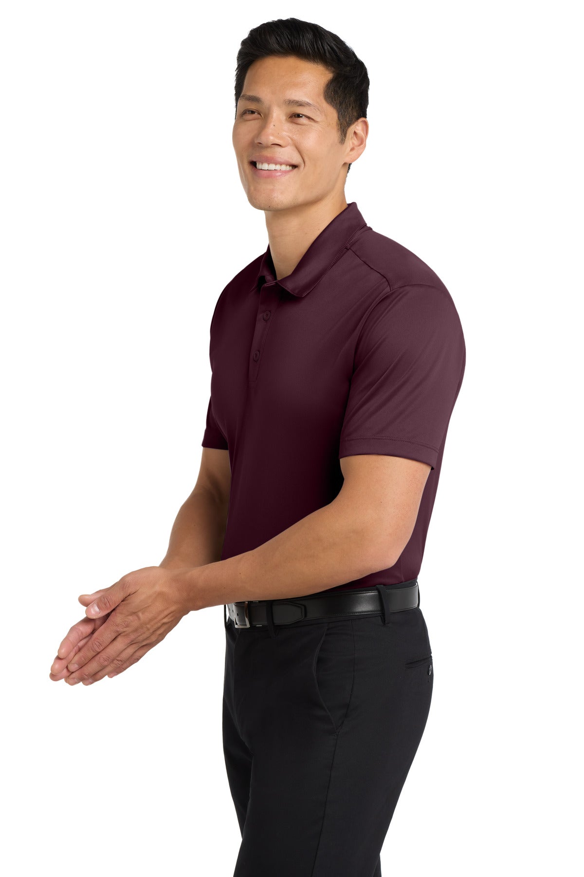 Port Authority Silk Touch Performance Polo. K540 - Maroon - side