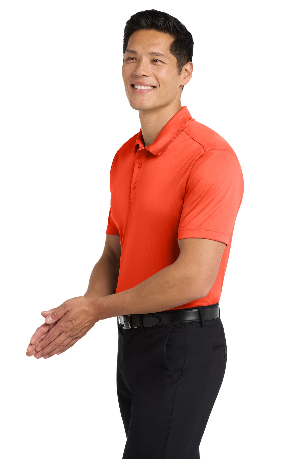 Port Authority Silk Touch Performance Polo. K540 - Neon Orange - side